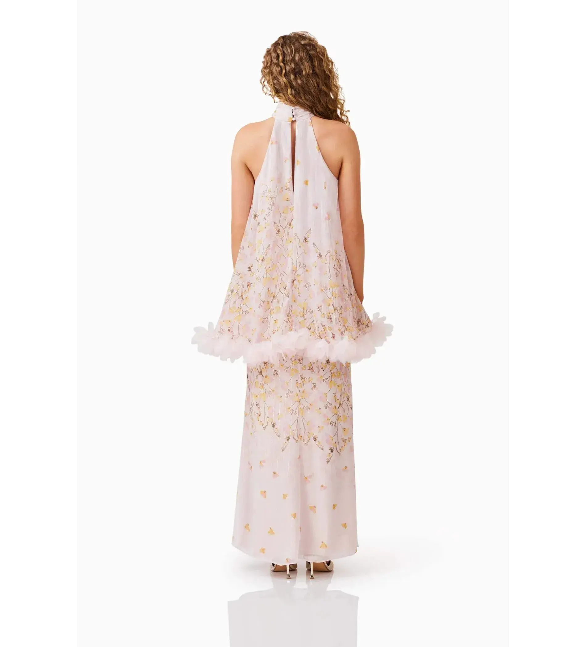 Elliatt Tulsia Floral Cape Maxi Dress Pink Size XS AU 6 - Image 5