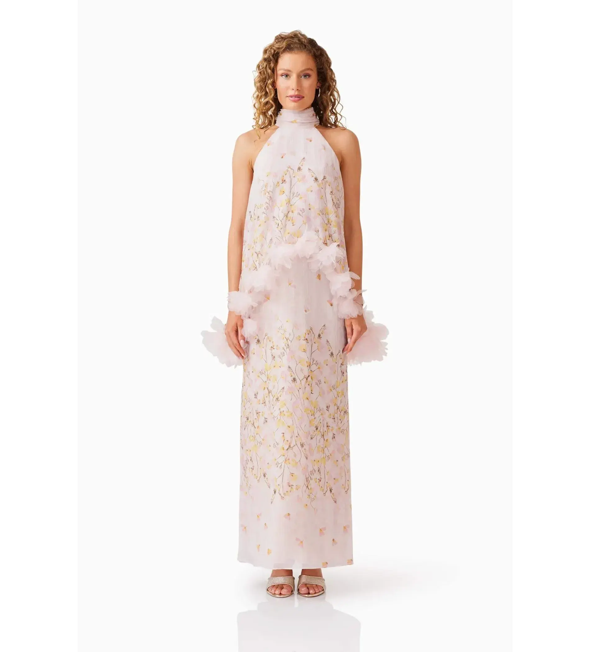 Elliatt Tulsia Floral Cape Maxi Dress Pink Size XS AU 6 - Image 1