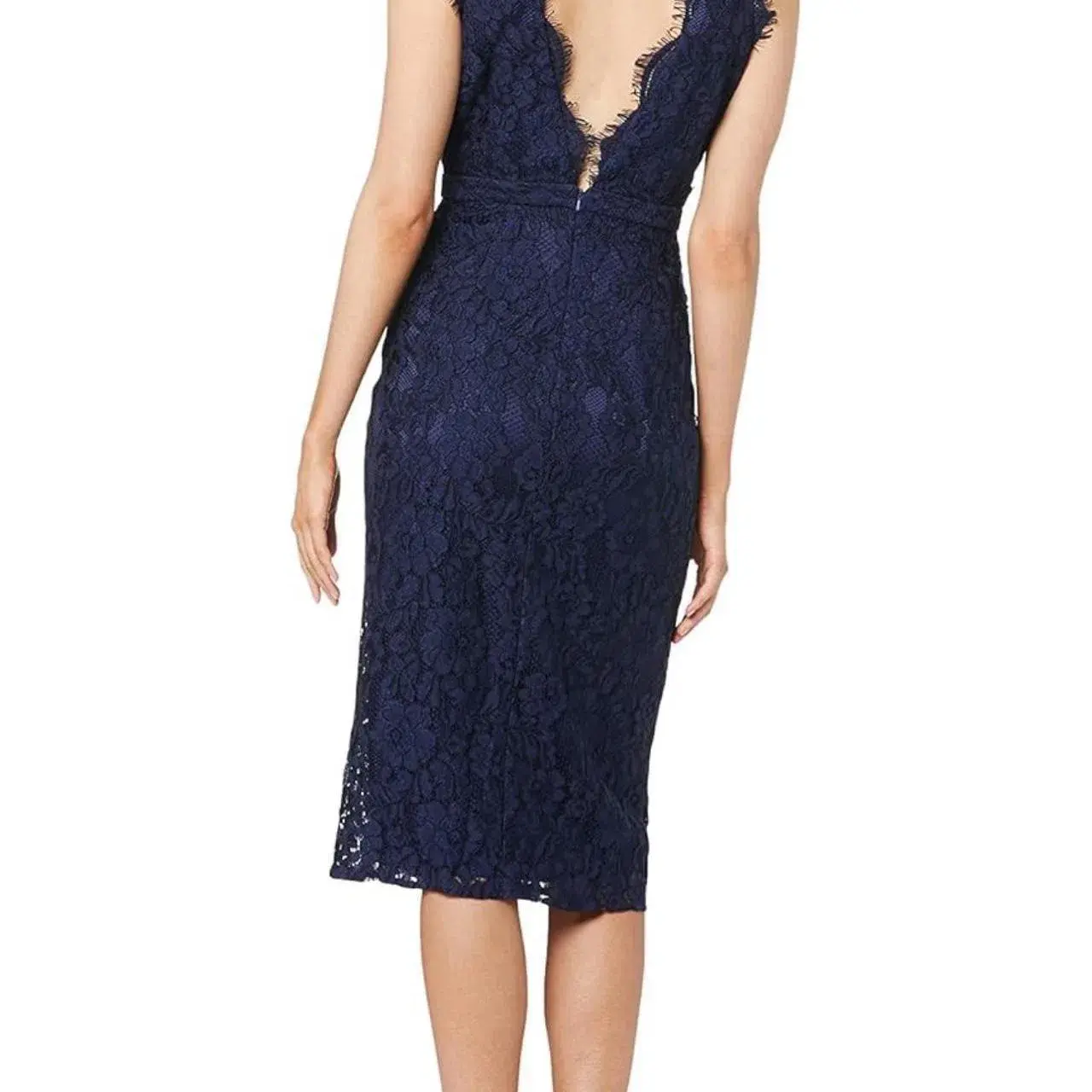 Samantha Rose Willa Navy Lace Cocktail Dress Size 10 - Image 6