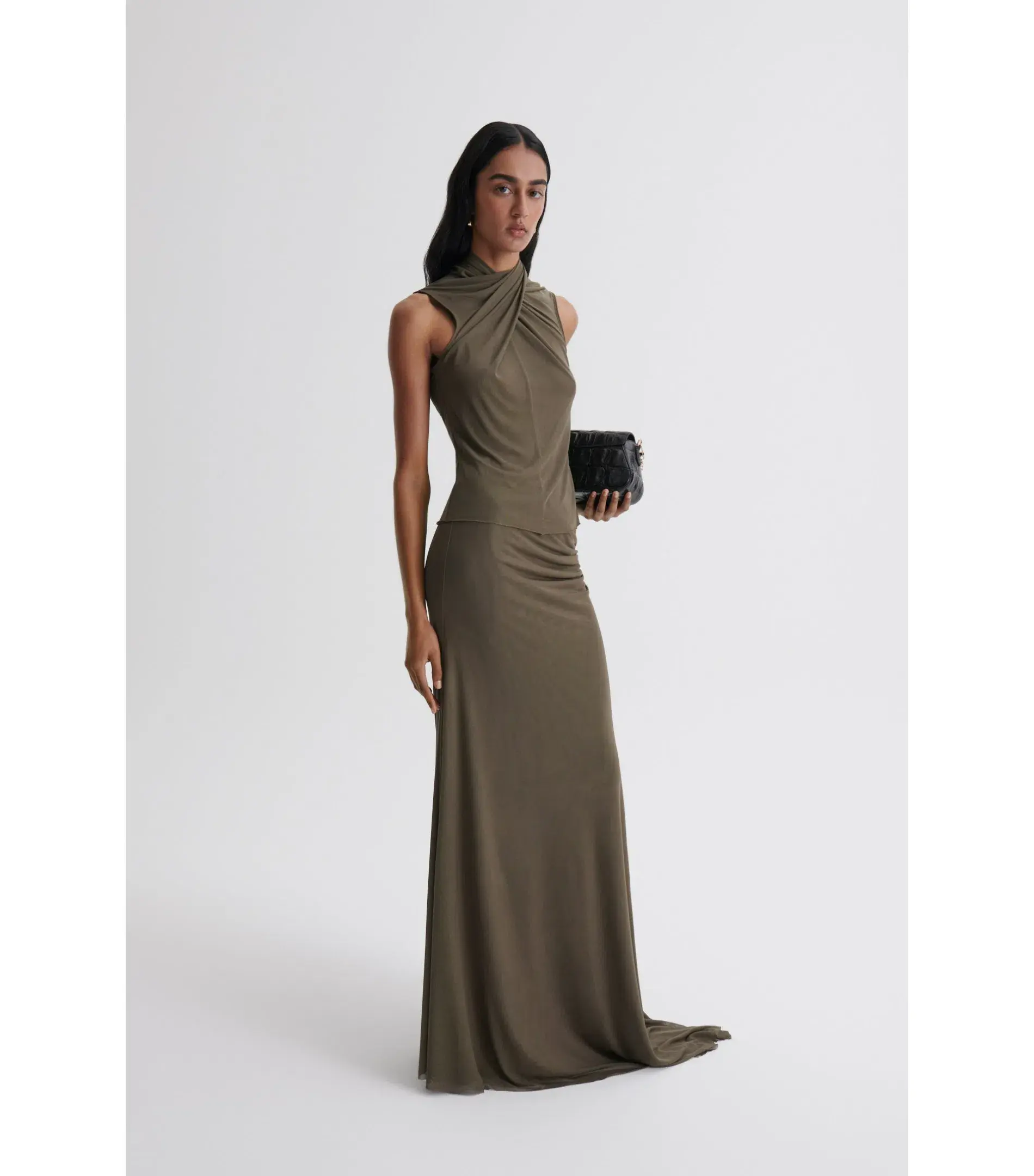 Scanlan Mesh Turban Sleeveless Top and Draped Skirt Jungle Size AU 10 - Image 2
