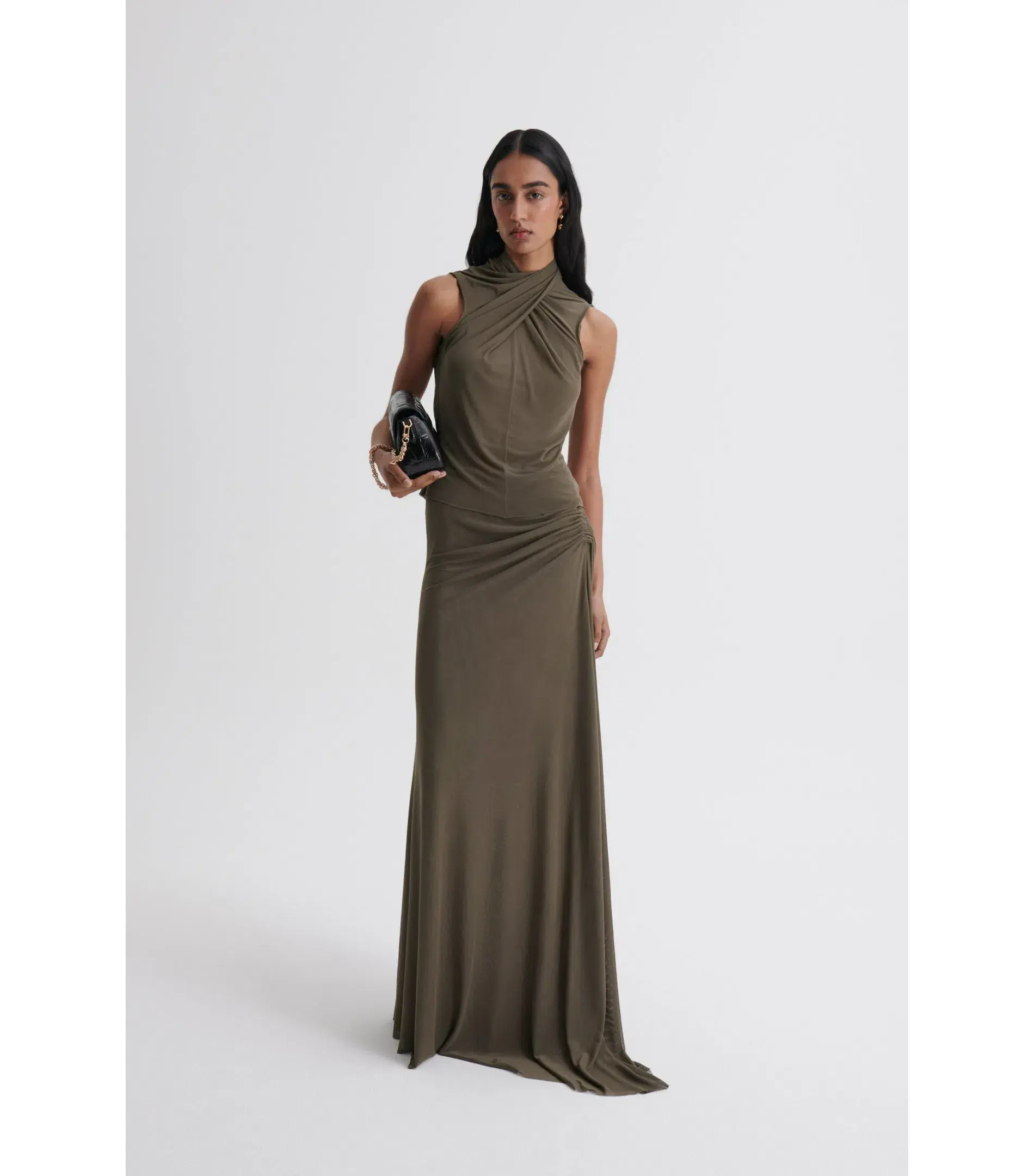 Scanlan Mesh Turban Sleeveless Top and Draped Skirt Jungle Size AU 10 - Image 1