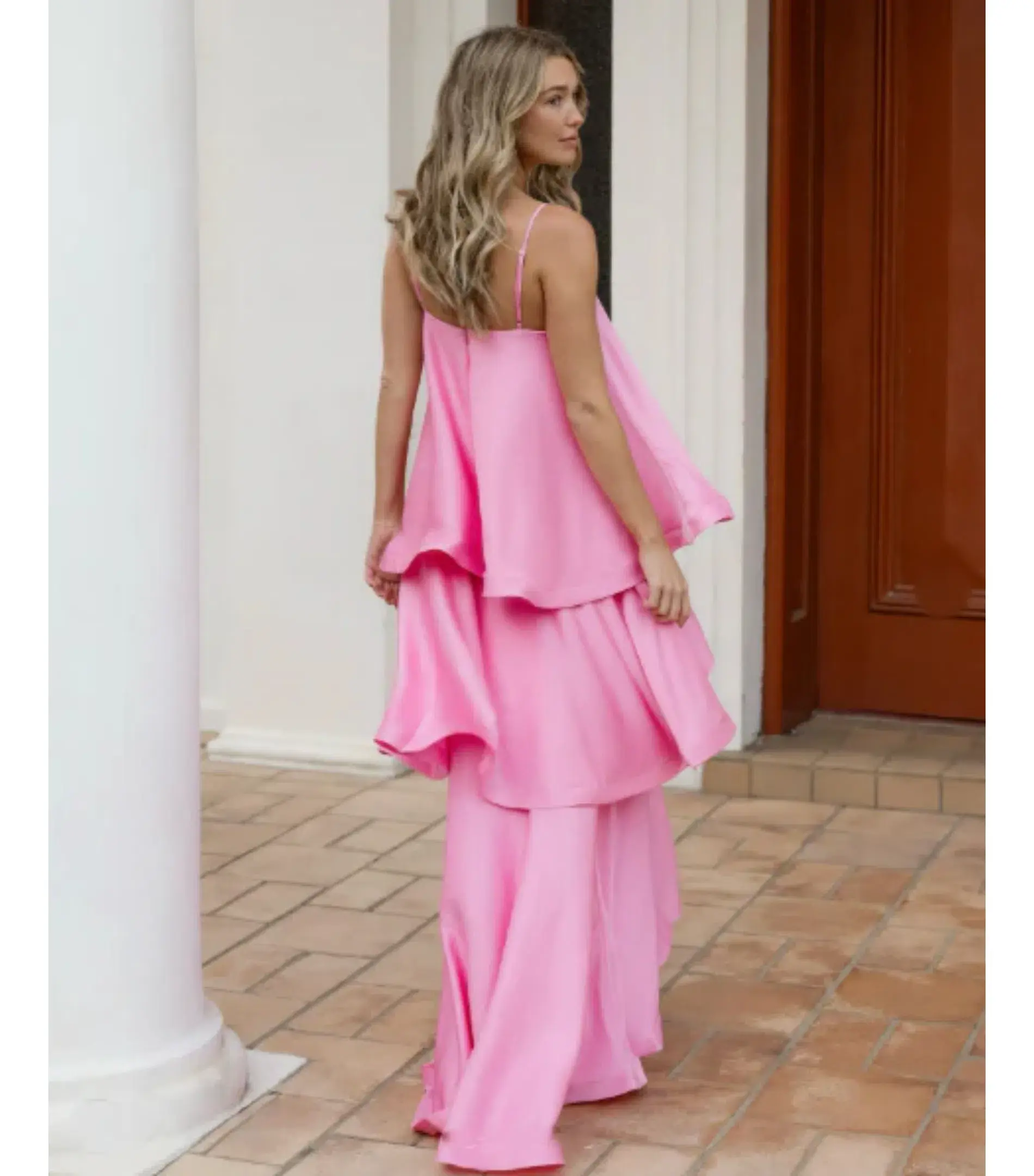 Elliatt Tilly Tiered Maxi Dress Pink Size AU 8 - Image 5