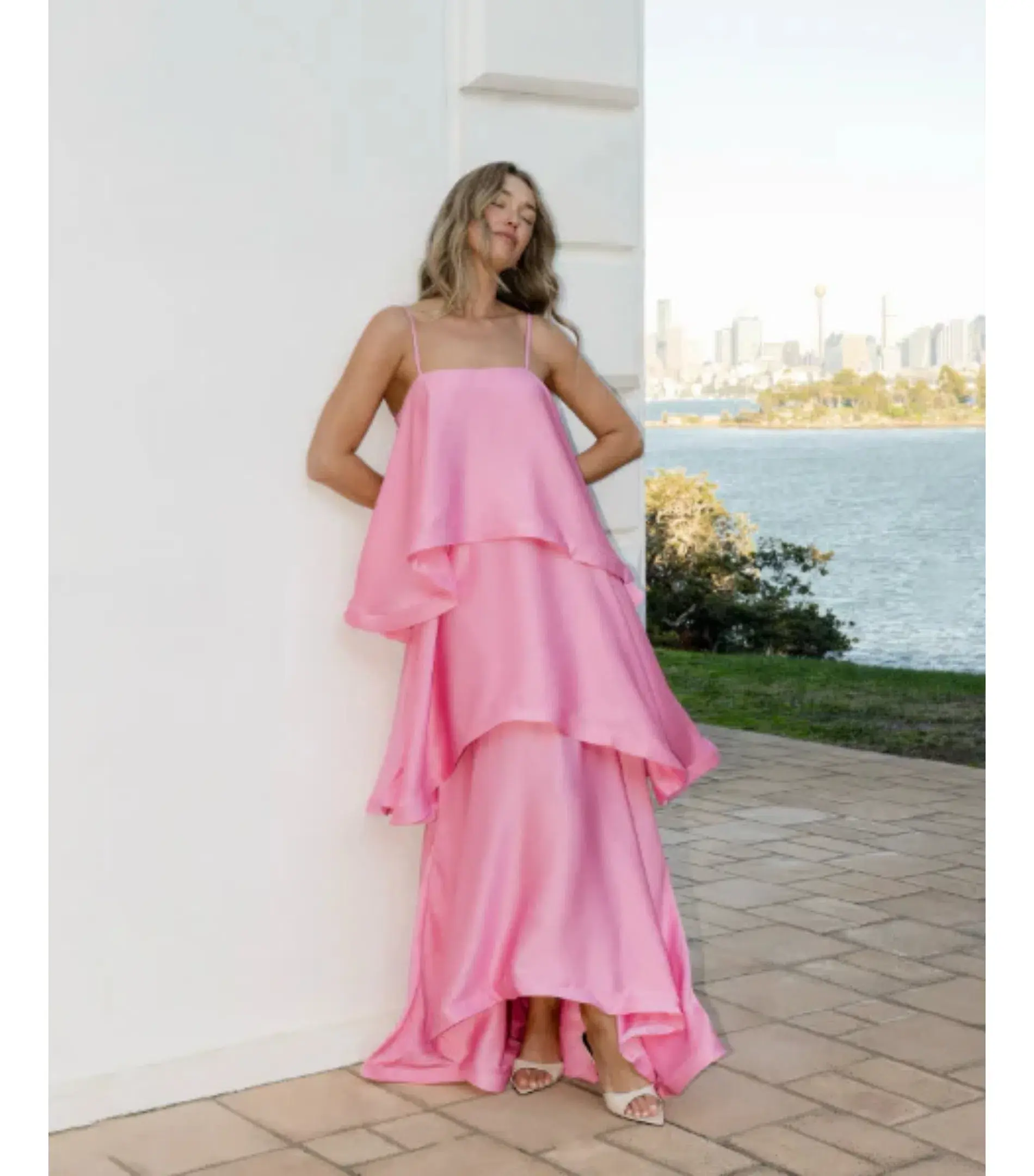 Elliatt Tilly Tiered Maxi Dress Pink Size AU 8 - Image 4