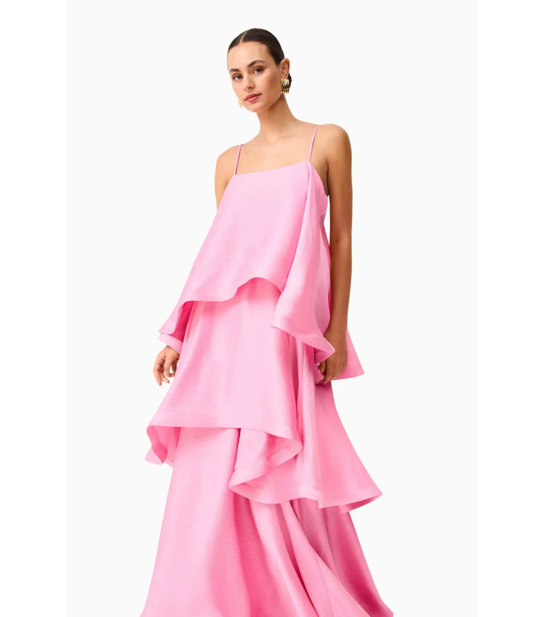 Elliatt Tilly Tiered Maxi Dress Pink Size AU 10 - Image 2