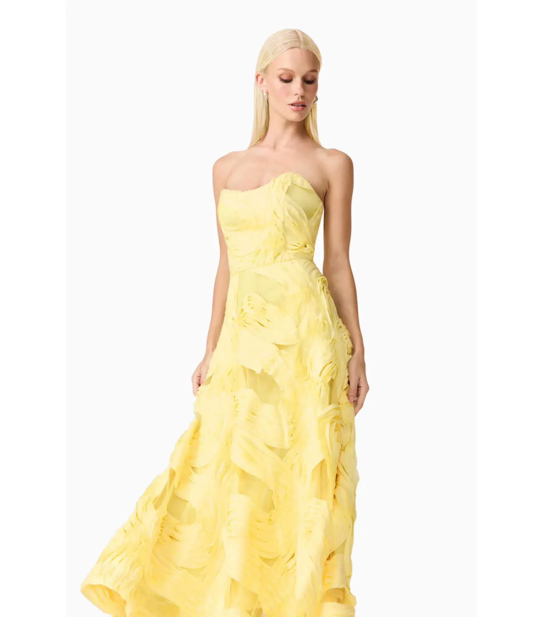 Elliatt Asher Midi Dress in Yellow Size AU 10  - Image 2