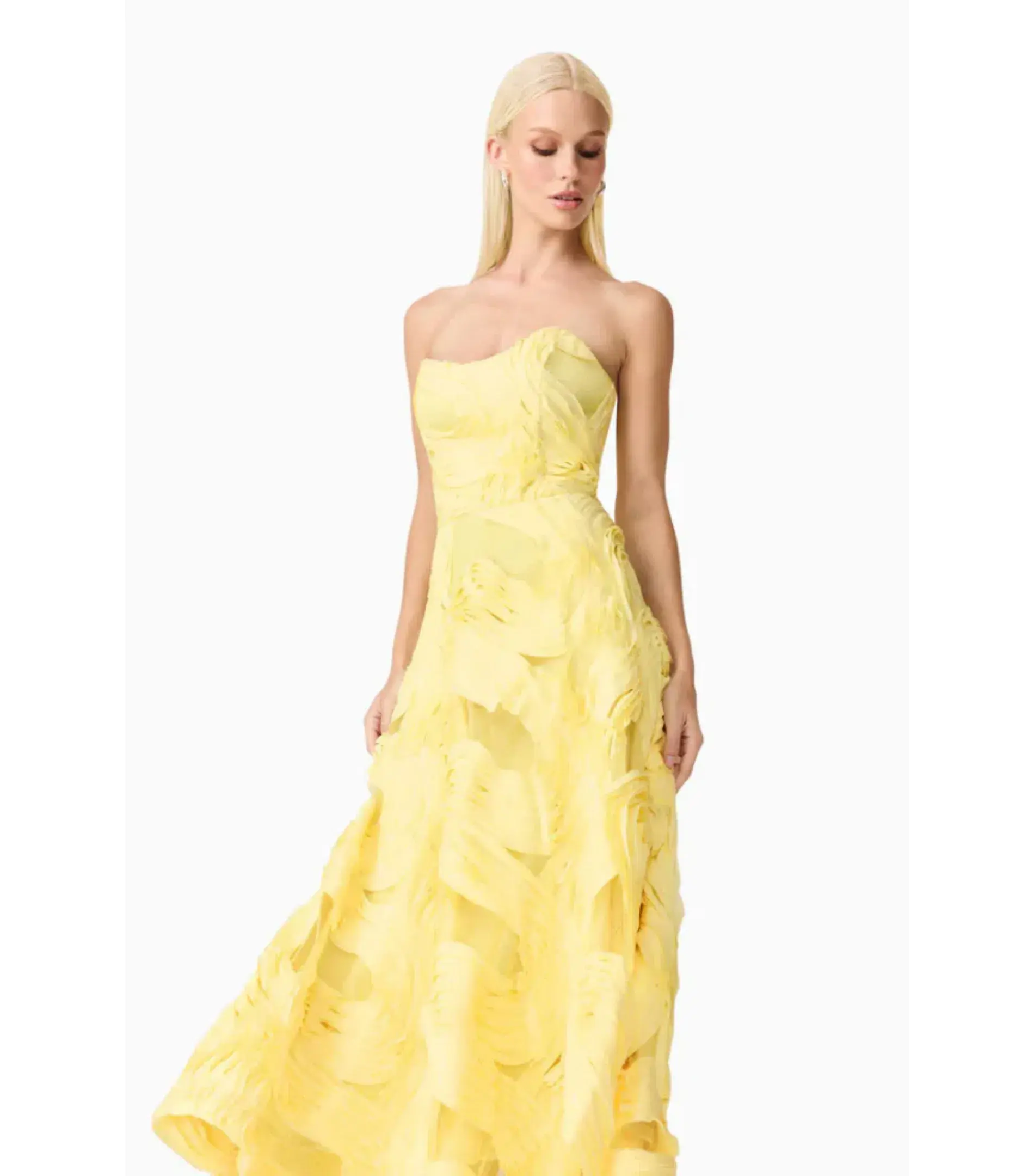 Elliatt Asher Midi Dress in Yellow Size AU 8 - Image 2