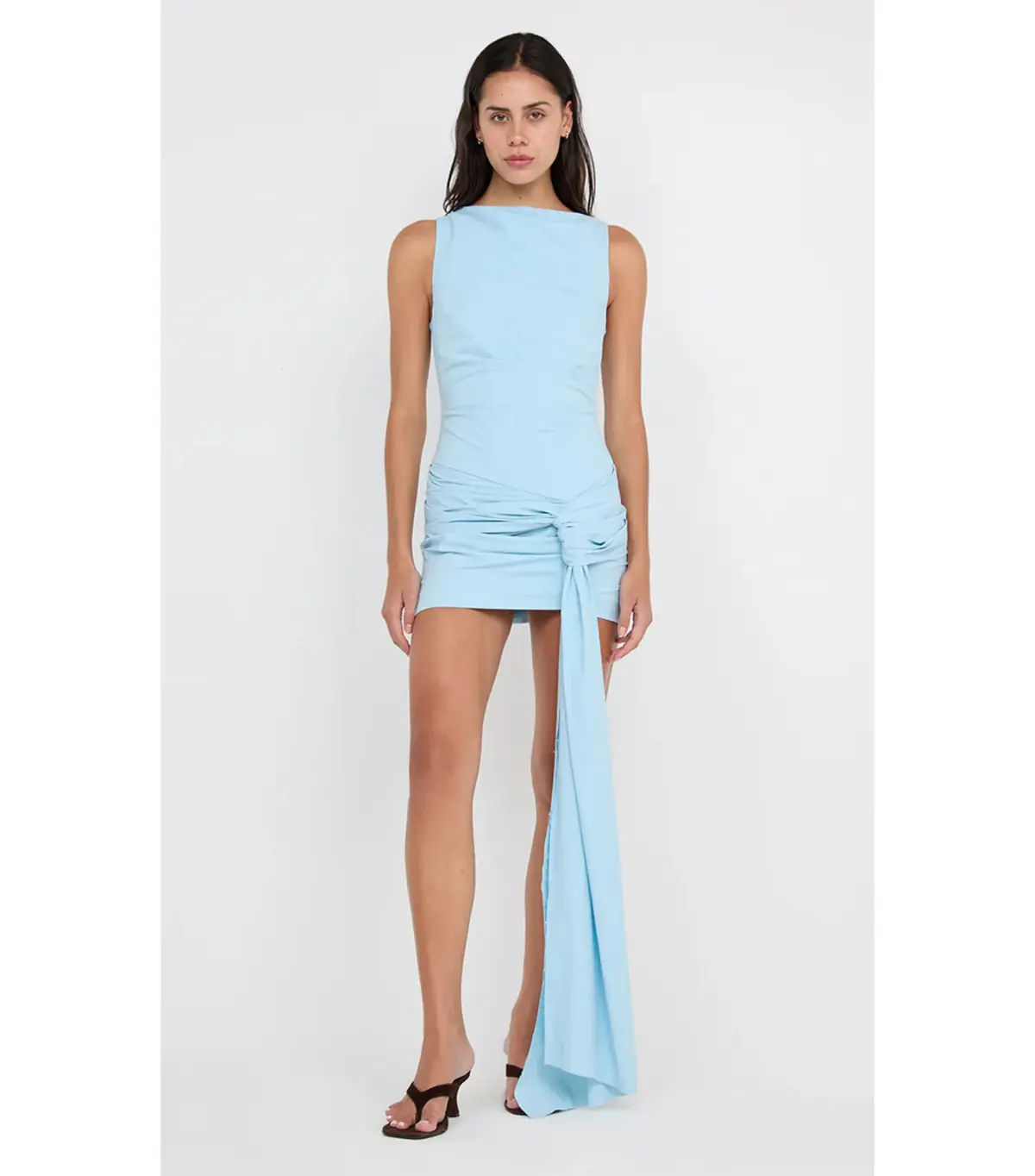 Bec & Bridge Domenic Asym Mini Dress Sky Blue Size AU 8 - Image 1
