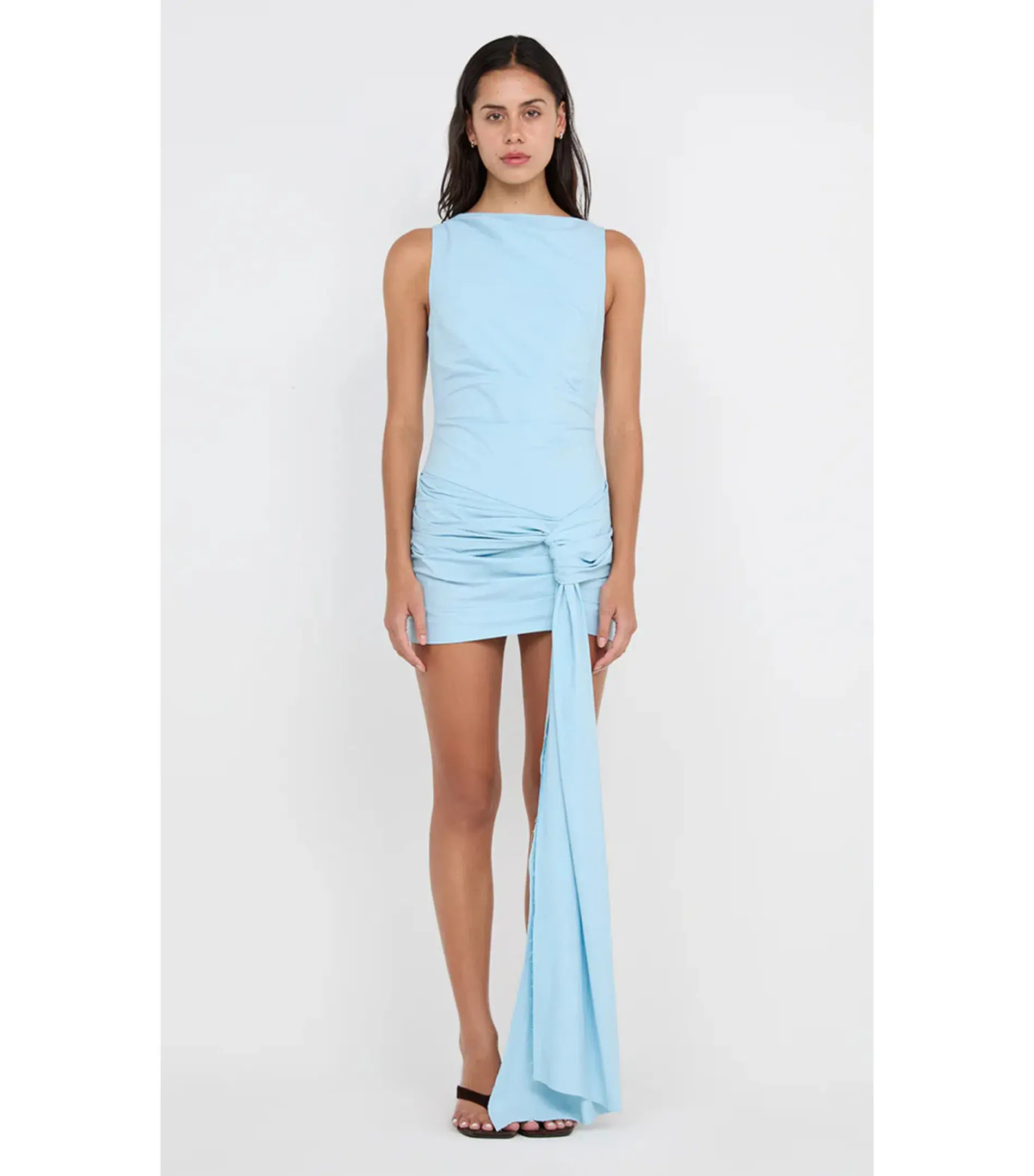 Bec & Bridge Domenic Asym Mini Dress Sky Blue Size AU 8 - Image 2
