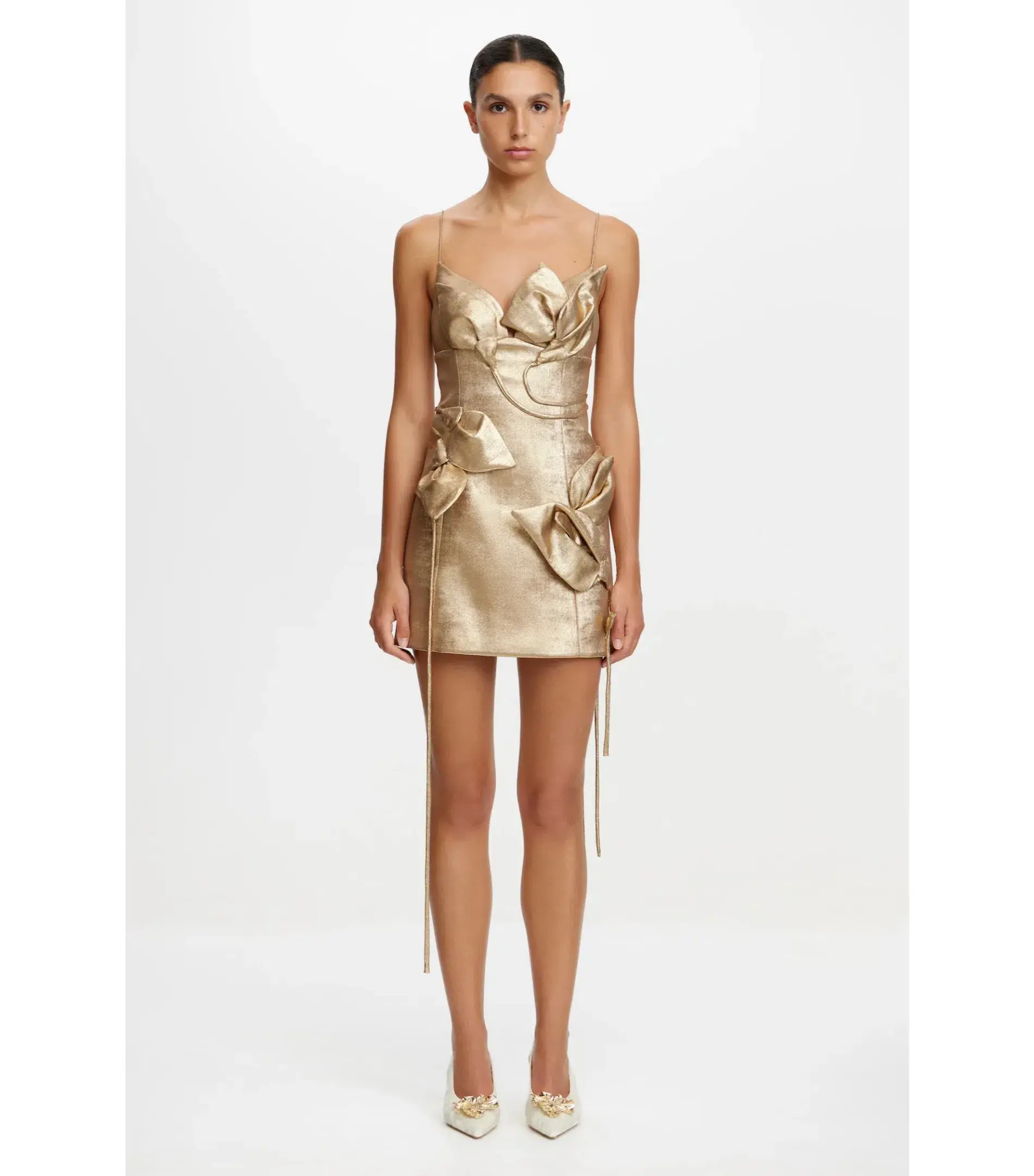 Acler Hillsome Mini Dress Gold Size AU 10 - Image 1