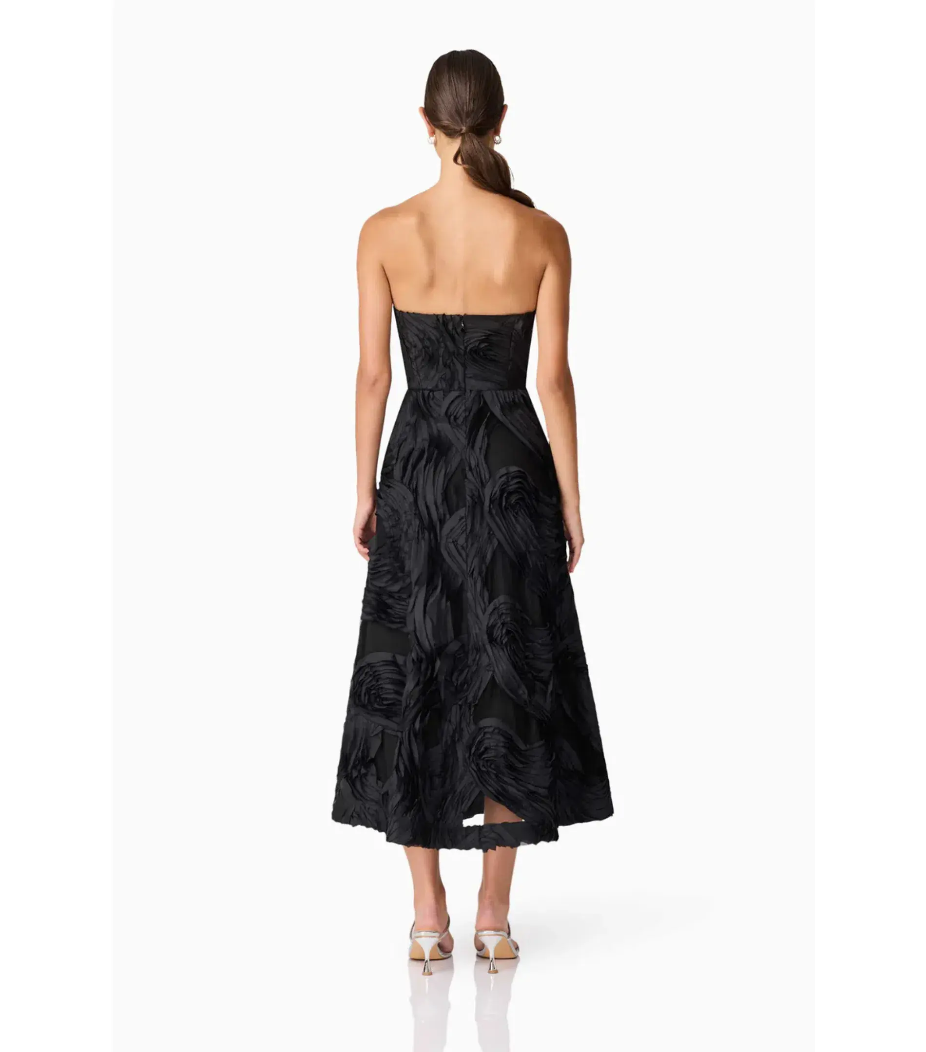 Elliatt Asher Sweetheat Midi Dress Black Size AU 10 - Image 4