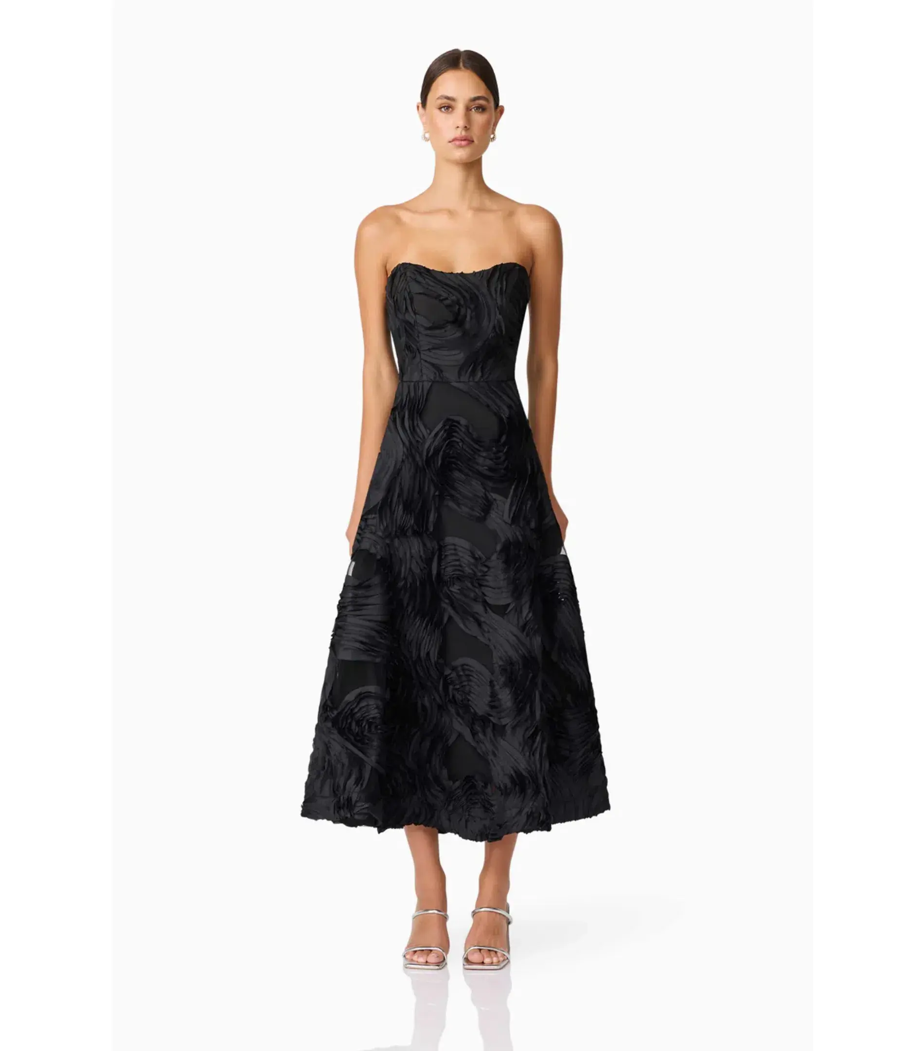 Elliatt Asher Sweetheat Midi Dress Black Size AU 12 - Image 1