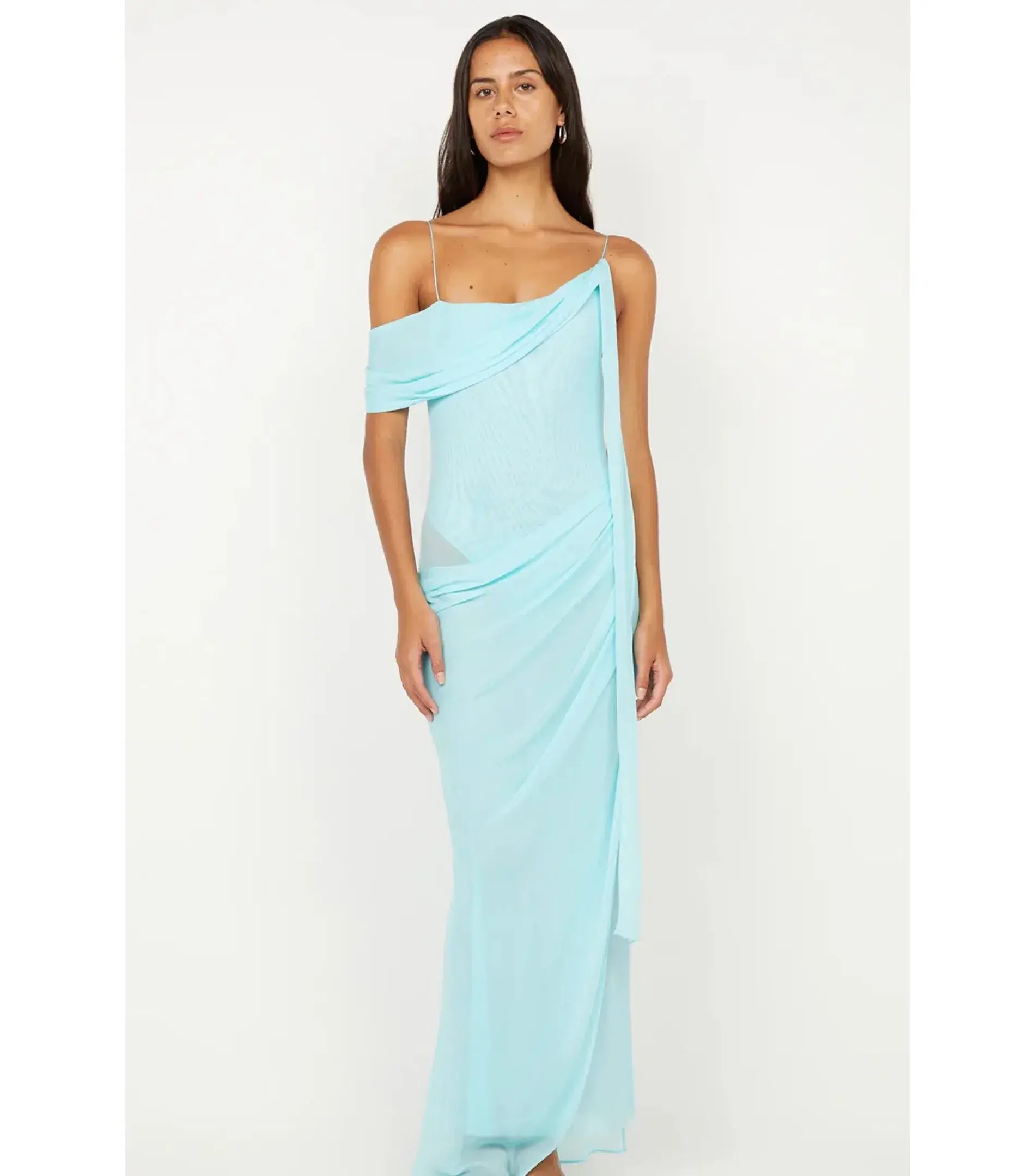 Bec & Bridge Danka Asym Dress Turquoise Size AU 8 - Image 2