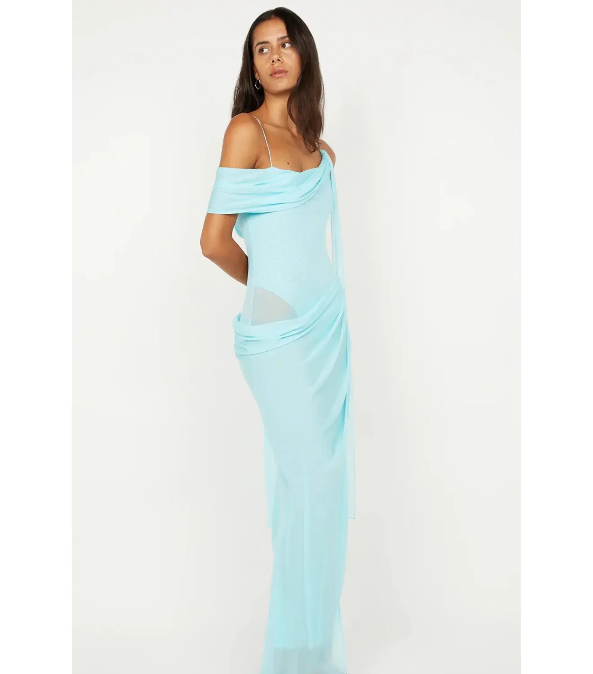 Bec & Bridge Danka Asym Dress Turquoise Size AU 10 - Image 3