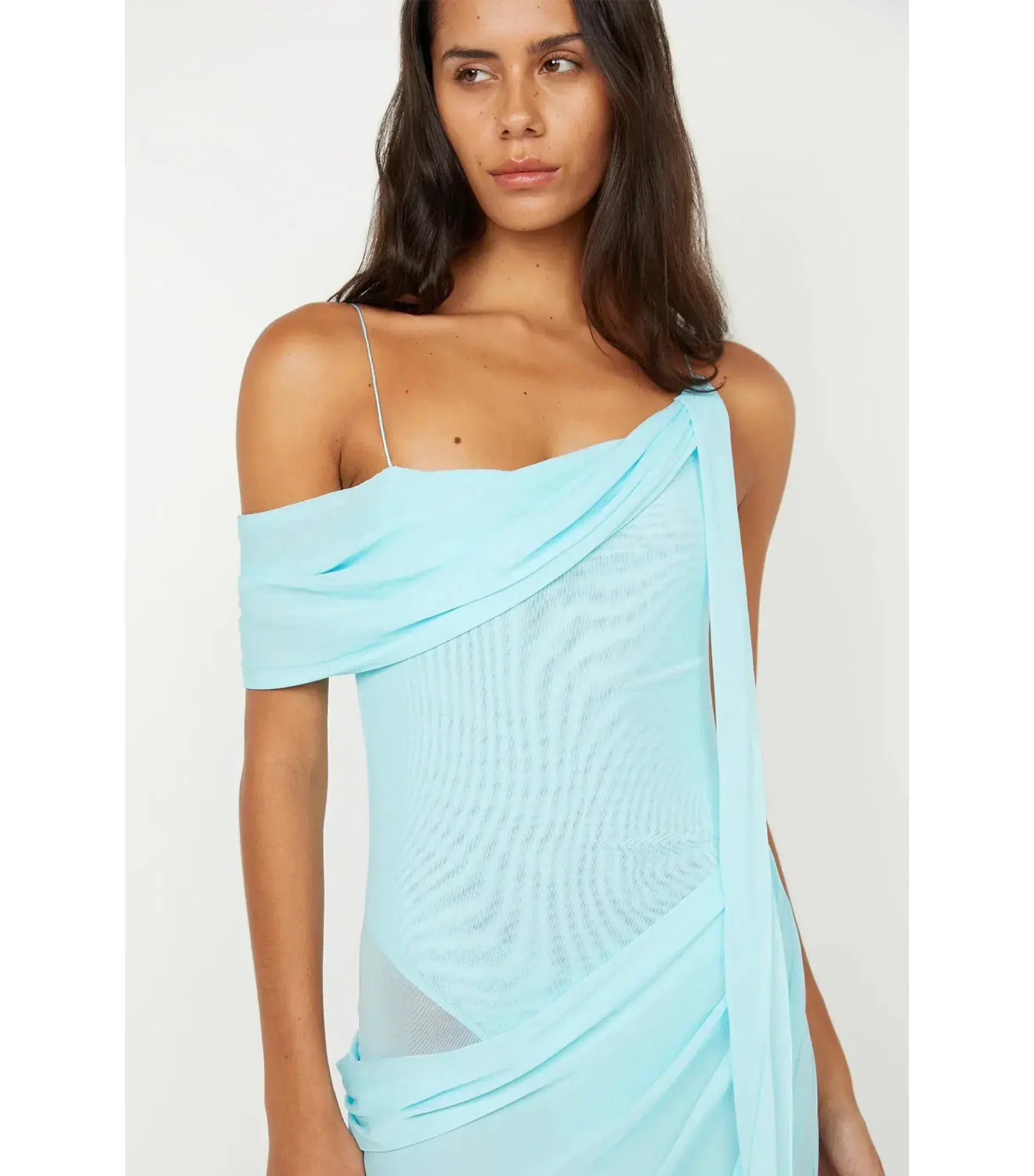 Bec & Bridge Danka Asym Dress Turquoise Size AU 12 - Image 4