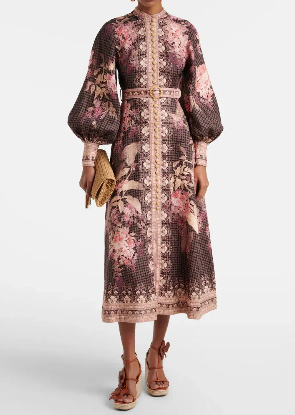 Zimmermann Illuminate floral linen midi dress - size 1 - Image 1