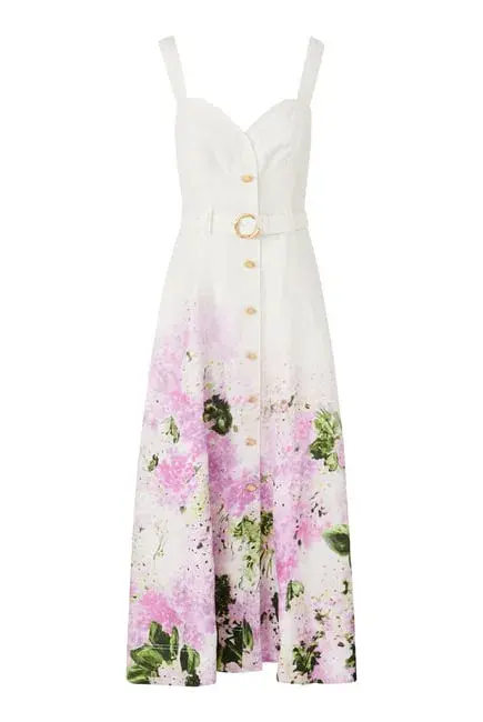 AJE EARTHA MIDI DRESS in PINK HYDRANGEA SIZE 8 - Image 5