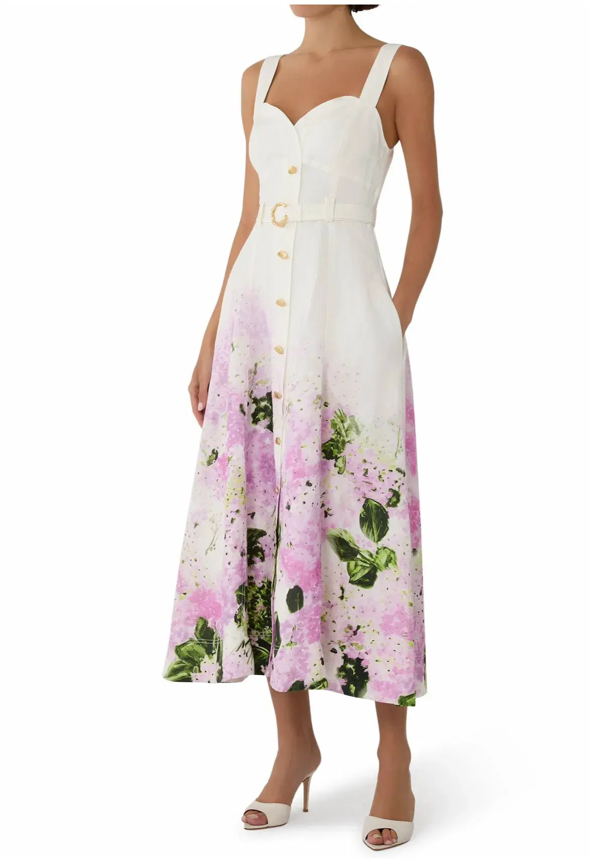 AJE EARTHA MIDI DRESS in PINK HYDRANGEA SIZE 8 - Image 2