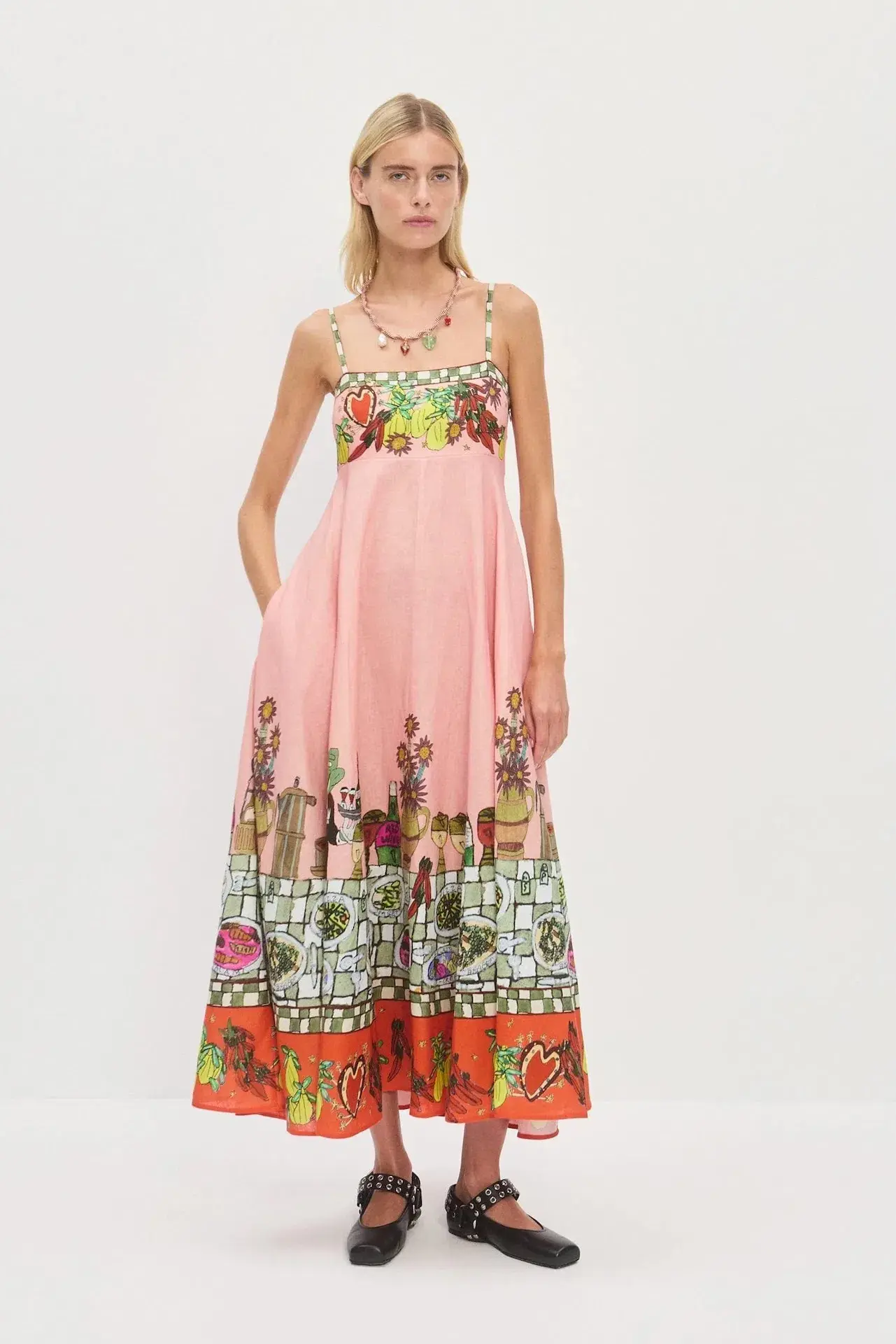 Alemais Contessa Midi Sundress / Pink / Size 6 - Image 1