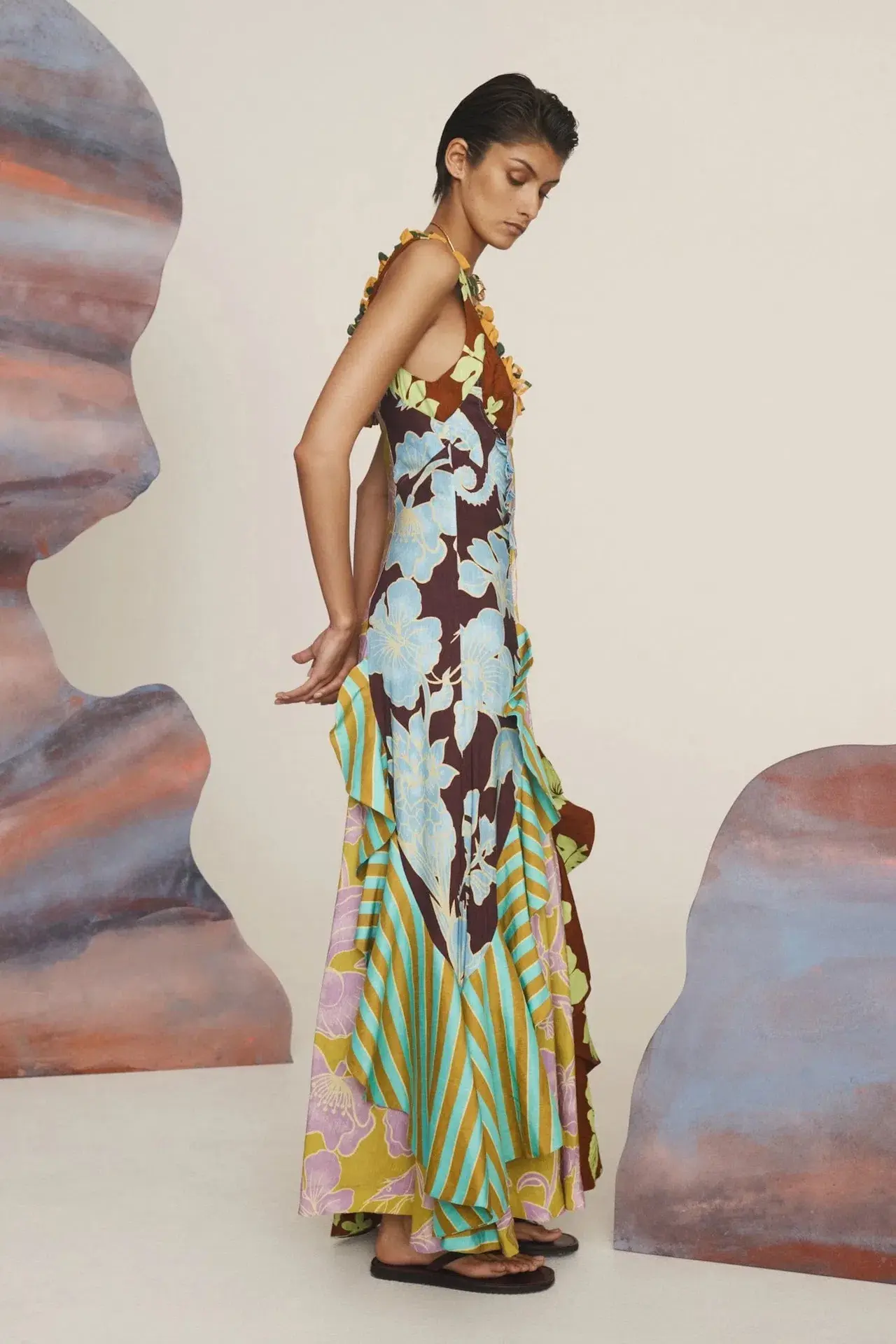 Alemais Poppy Spliced Midi / Size 8 - Image 3