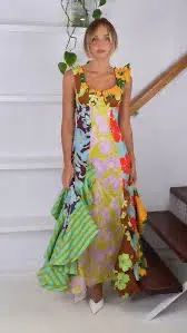 Alemais Poppy Spliced Midi Dress Multi Size 8 for rent on The Volte - main image