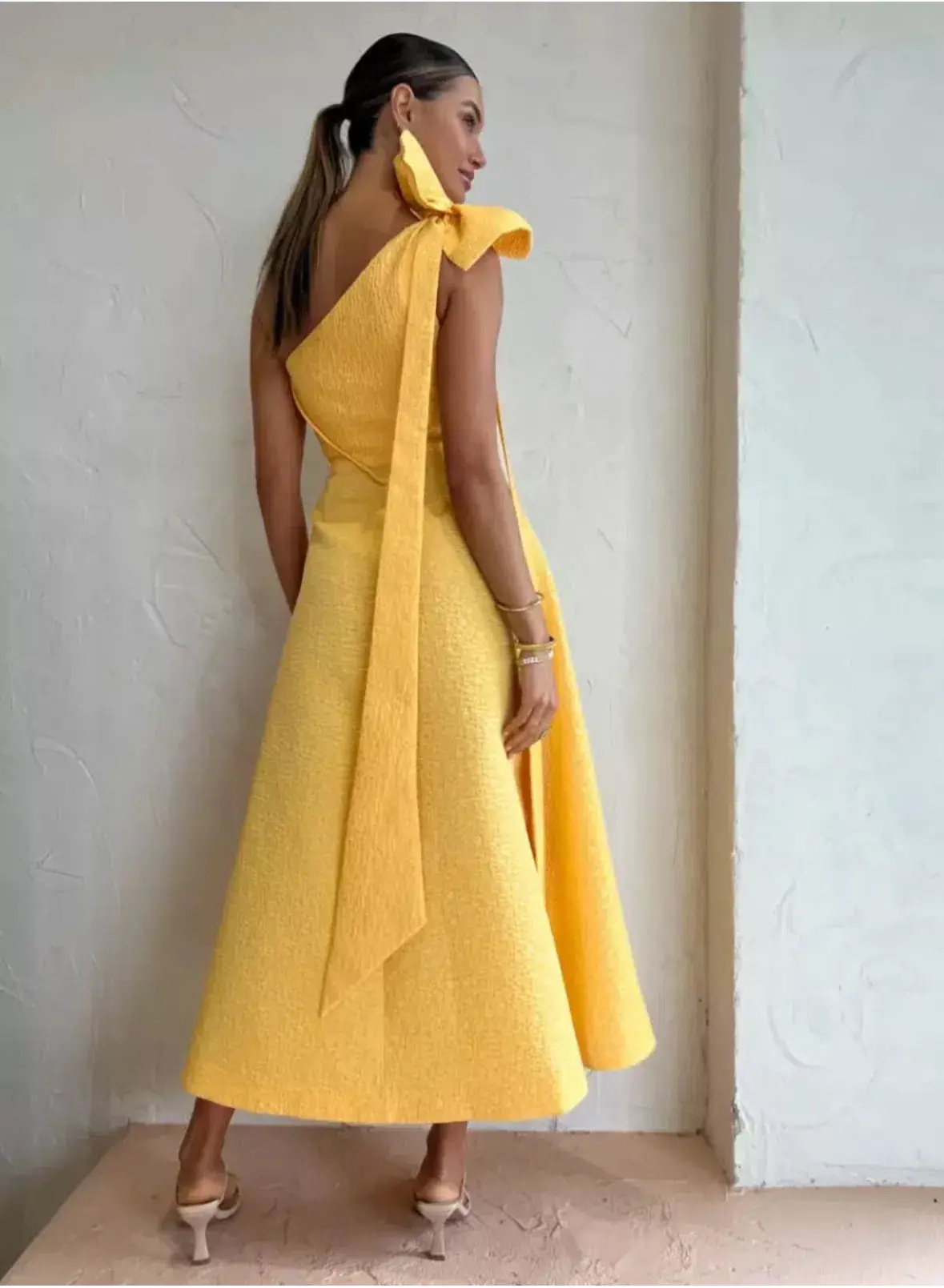 Rachel Gilbert Emiliano Dress Yellow Gold Size 12 - Image 6