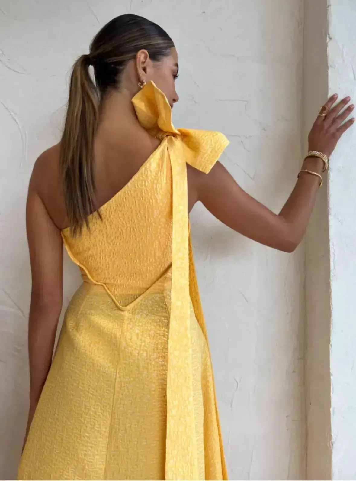 Rachel Gilbert Emiliano Dress Yellow Gold Size 12 - Image 5