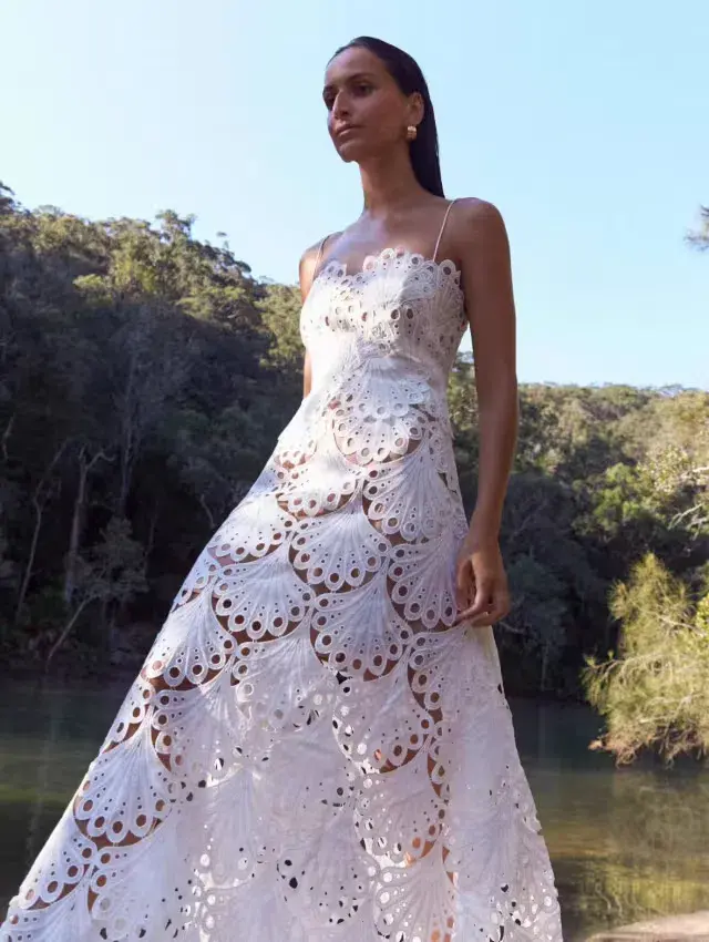 Sheike Ella Lace Maxi Dress White Size 8 / S for rent on The Volte - main image