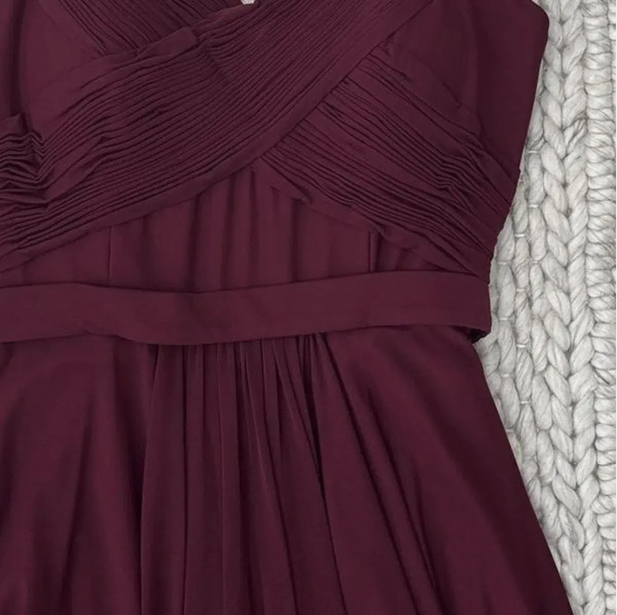 Jadore Burgundy Red Chiffon Floor Length Formal Gown Size 8 - Image 5