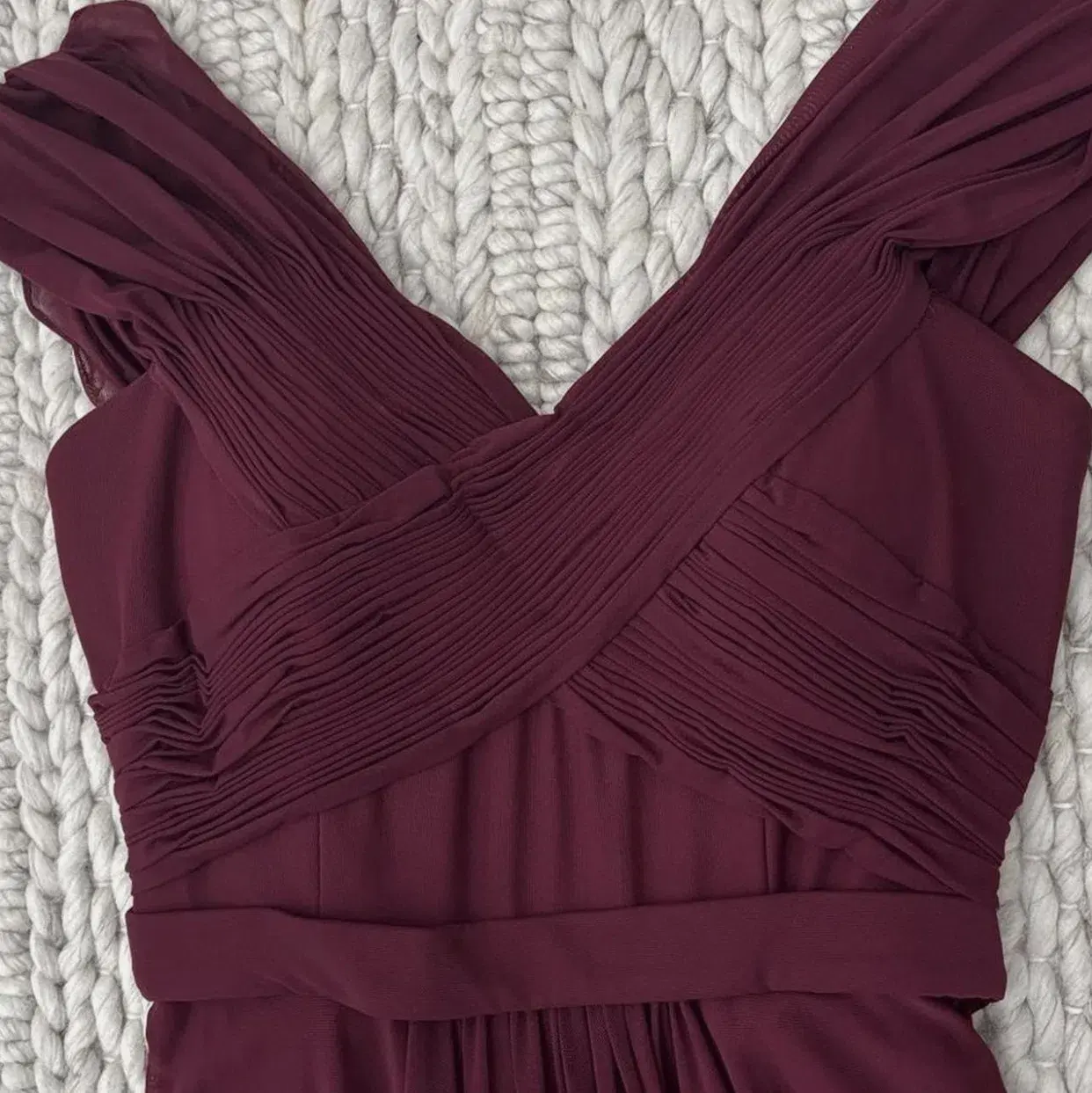 Jadore Burgundy Red Chiffon Floor Length Formal Gown Size 8 - Image 4