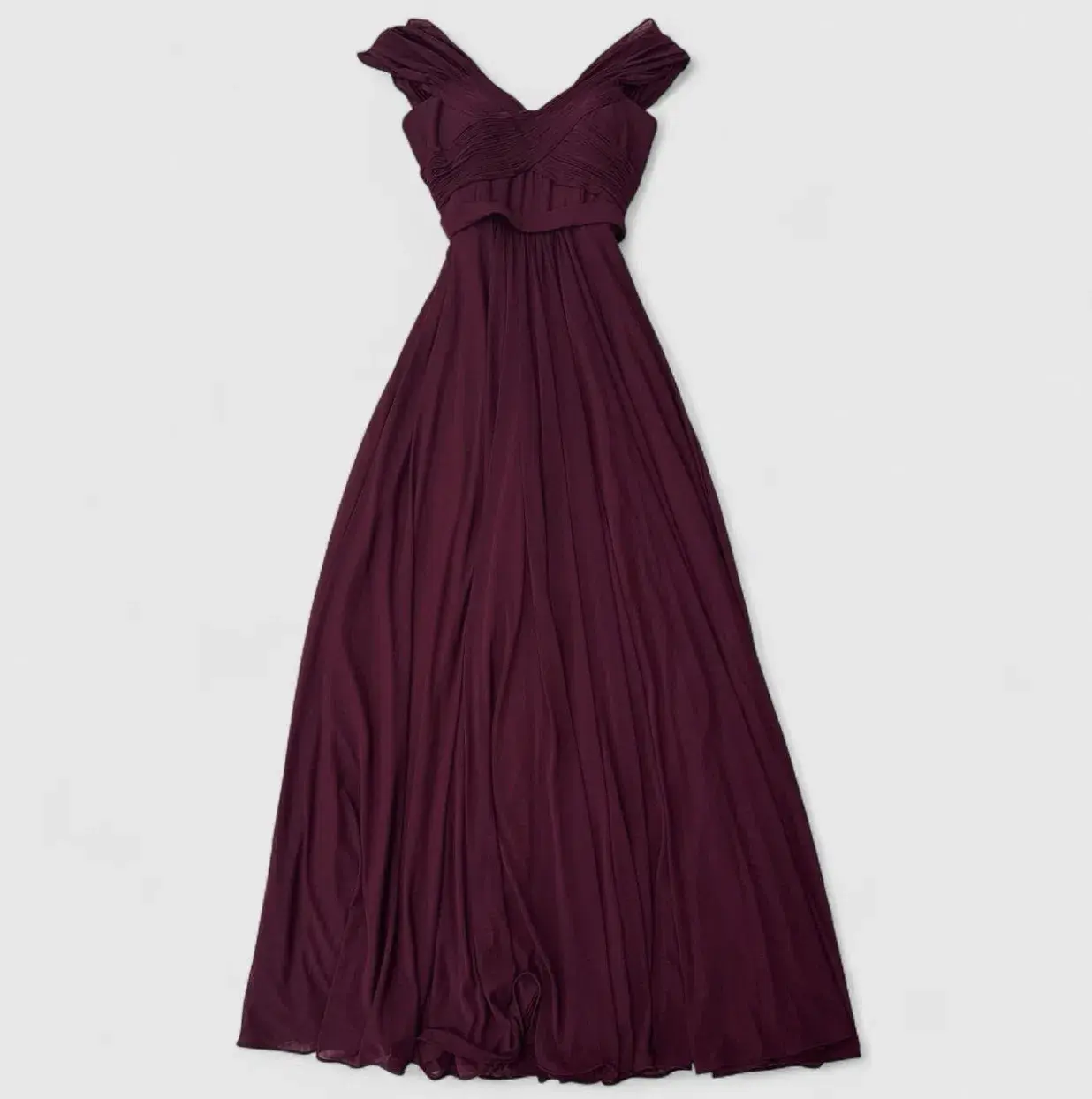 Jadore Burgundy Red Chiffon Floor Length Formal Gown Size 8 - Image 1