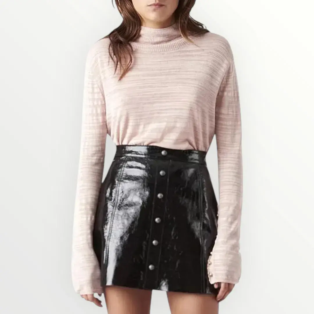 Aje Pallenberg Patent Leather Mini Skirt Black Size 10 / M - Image 4