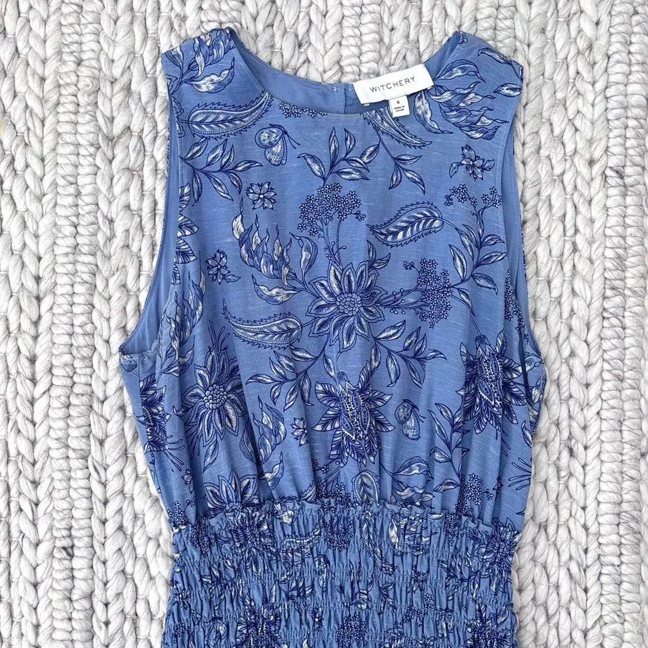 Witchery Cornflower Blue Linen Maxi Dress Size 6 - Image 6