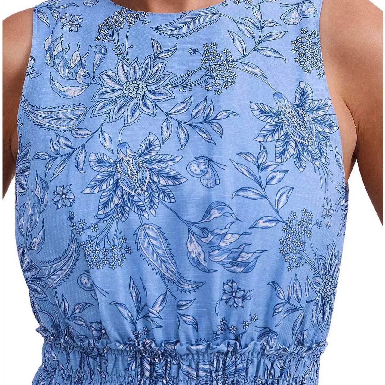Witchery Cornflower Blue Linen Maxi Dress Size 6 - Image 4