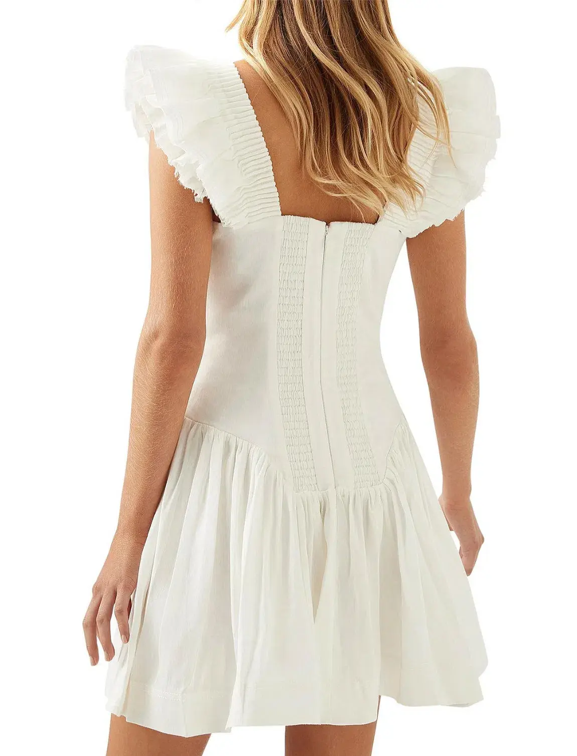 Aje Simone Frill Sleeve Mini Dress Size 8 - Image 3