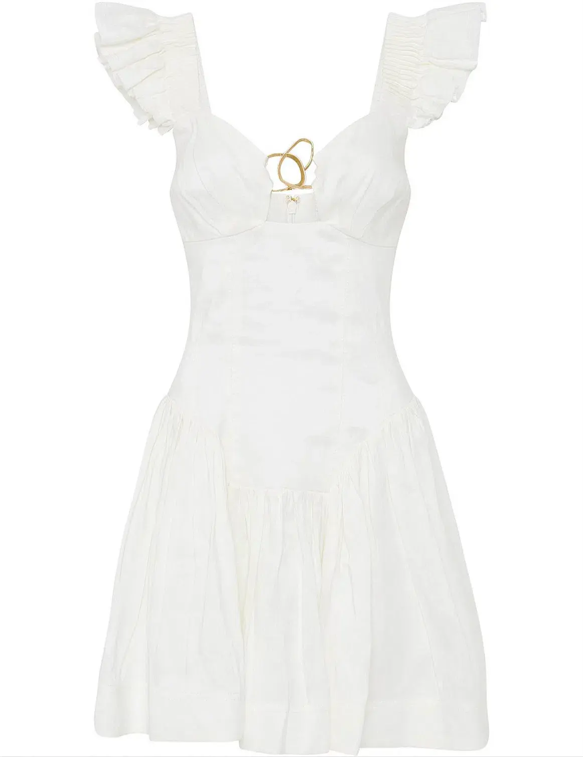 Aje Simone Frill Sleeve Mini Dress Size 8 - Image 4