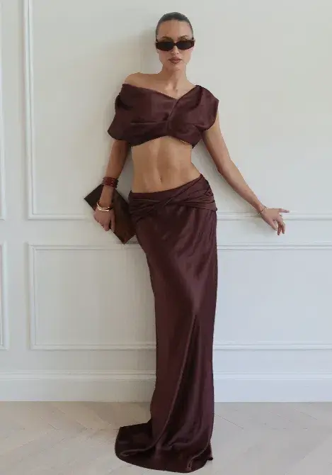 Arcina Ori ANDI TOP CACAO and ANDI SKIRT CACAO Size XS - Image 1