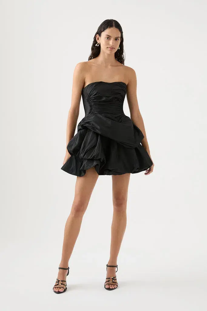 Aje Daybreak Strapless Mini Dress Black Size  8 for rent on The Volte - main image