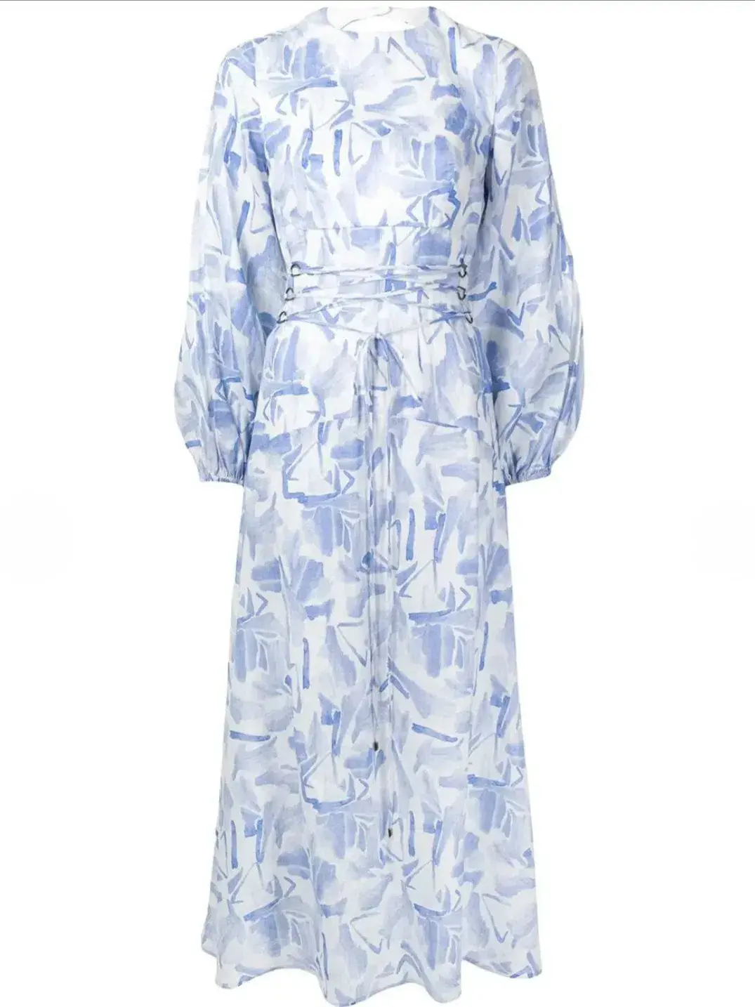 Rachel Gilbert Faris Abstract Print Dress Blue/White 3/AU14 - Image 6
