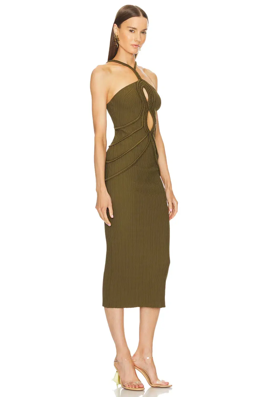 Cult Gaia Avery Knit Dress Khaki Size 8 - Image 2