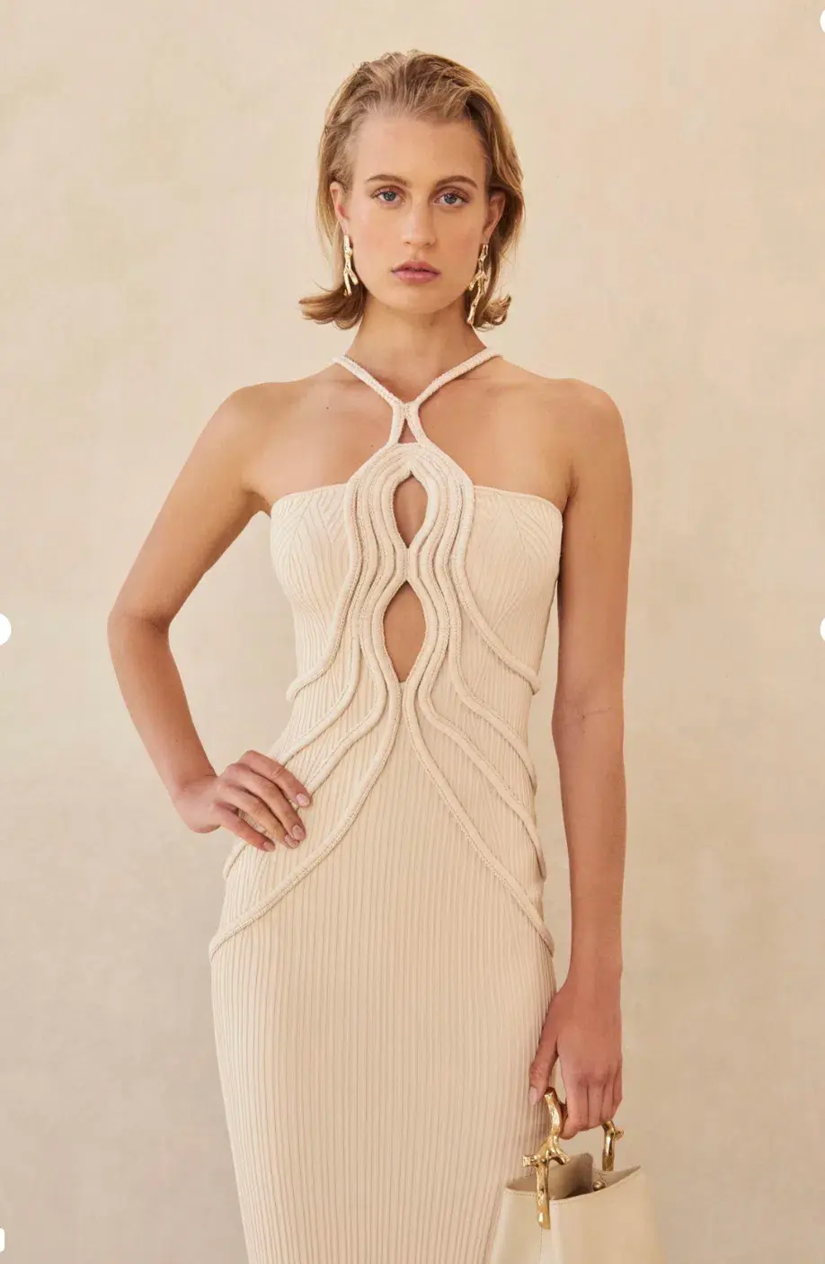 Cult Gaia Avery Knit Dress Cream Size 8 - Image 2