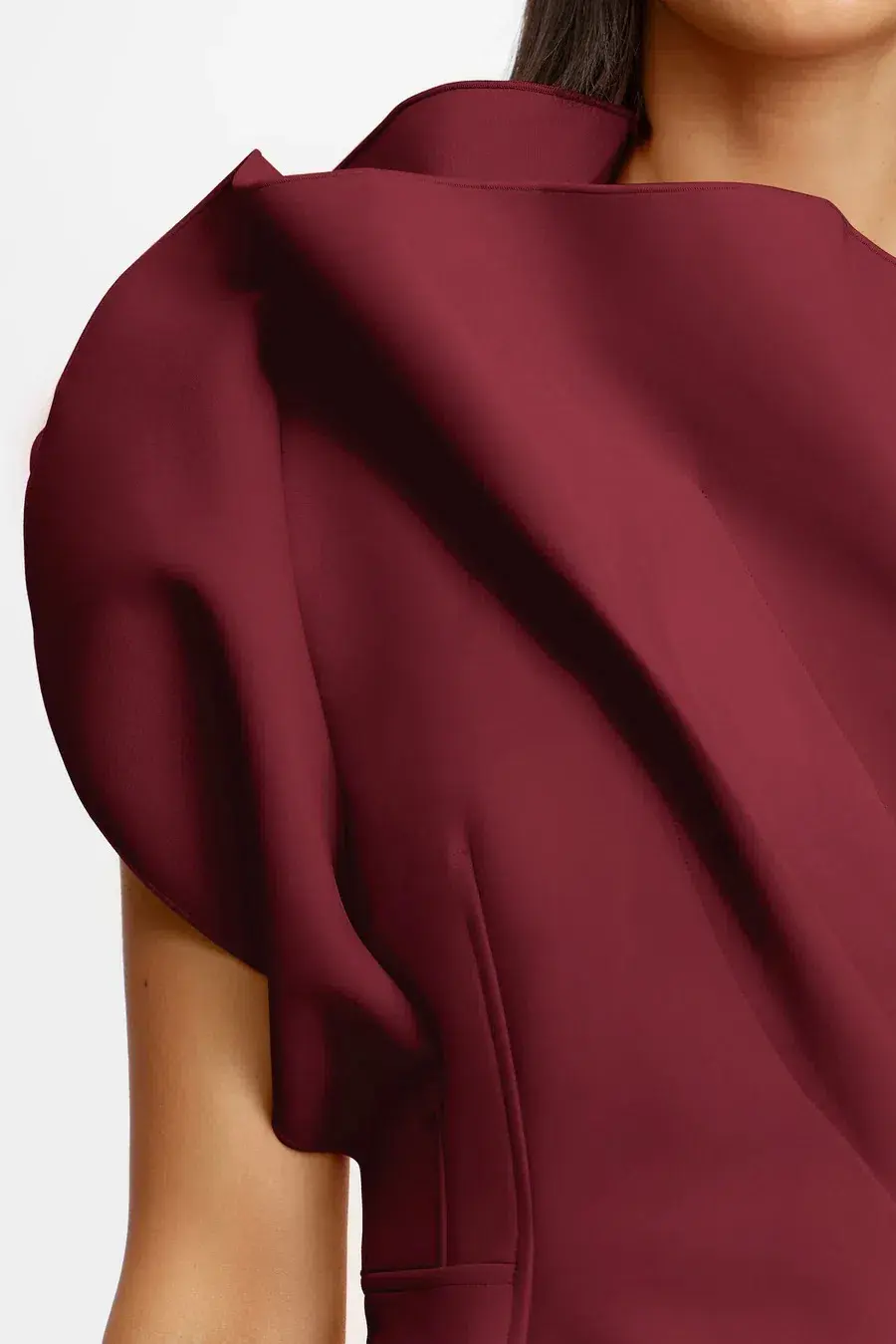 Acler Hawkley Midi Dress Bordeaux Size 10 - Image 3