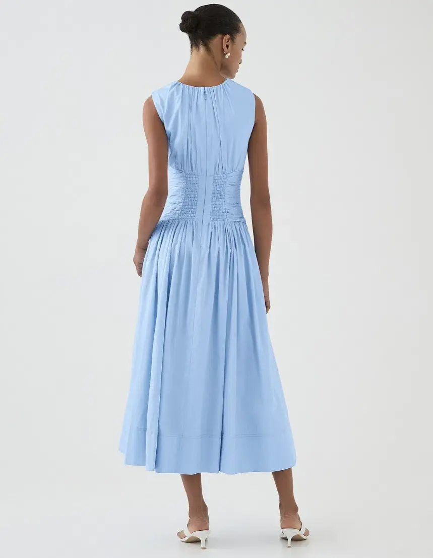 Aje Agatha Knot Midi Dress Powder Blue Size AU 12 - Image 3