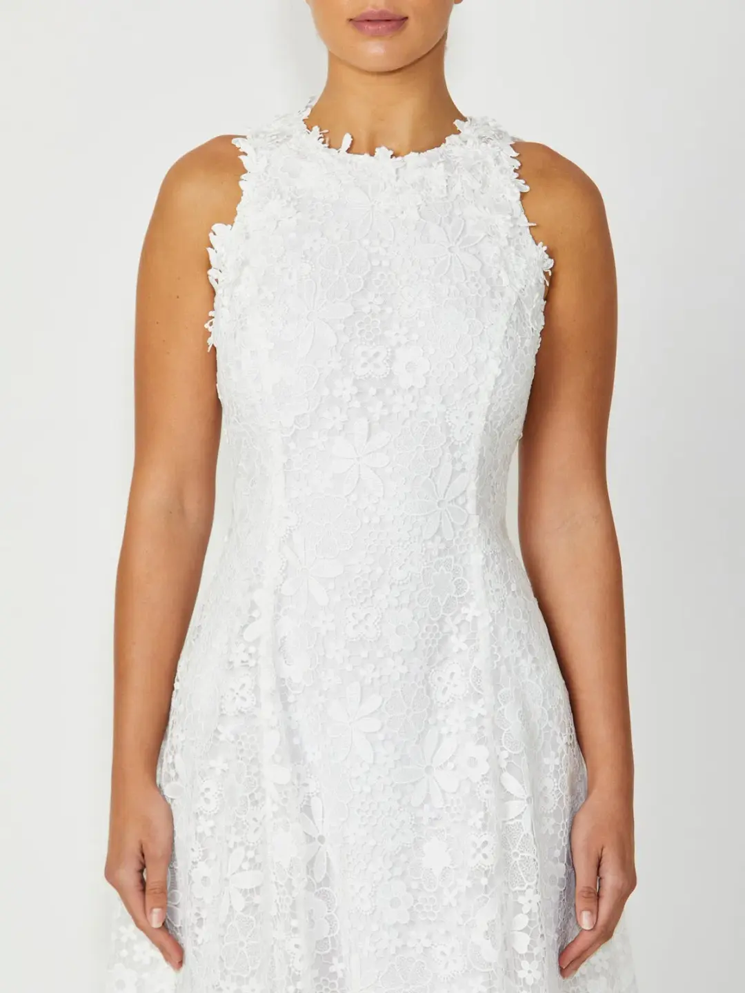 Anthea Crawford Virginia Lace Dress in Ivory Size 14  for rent on The Volte - main image