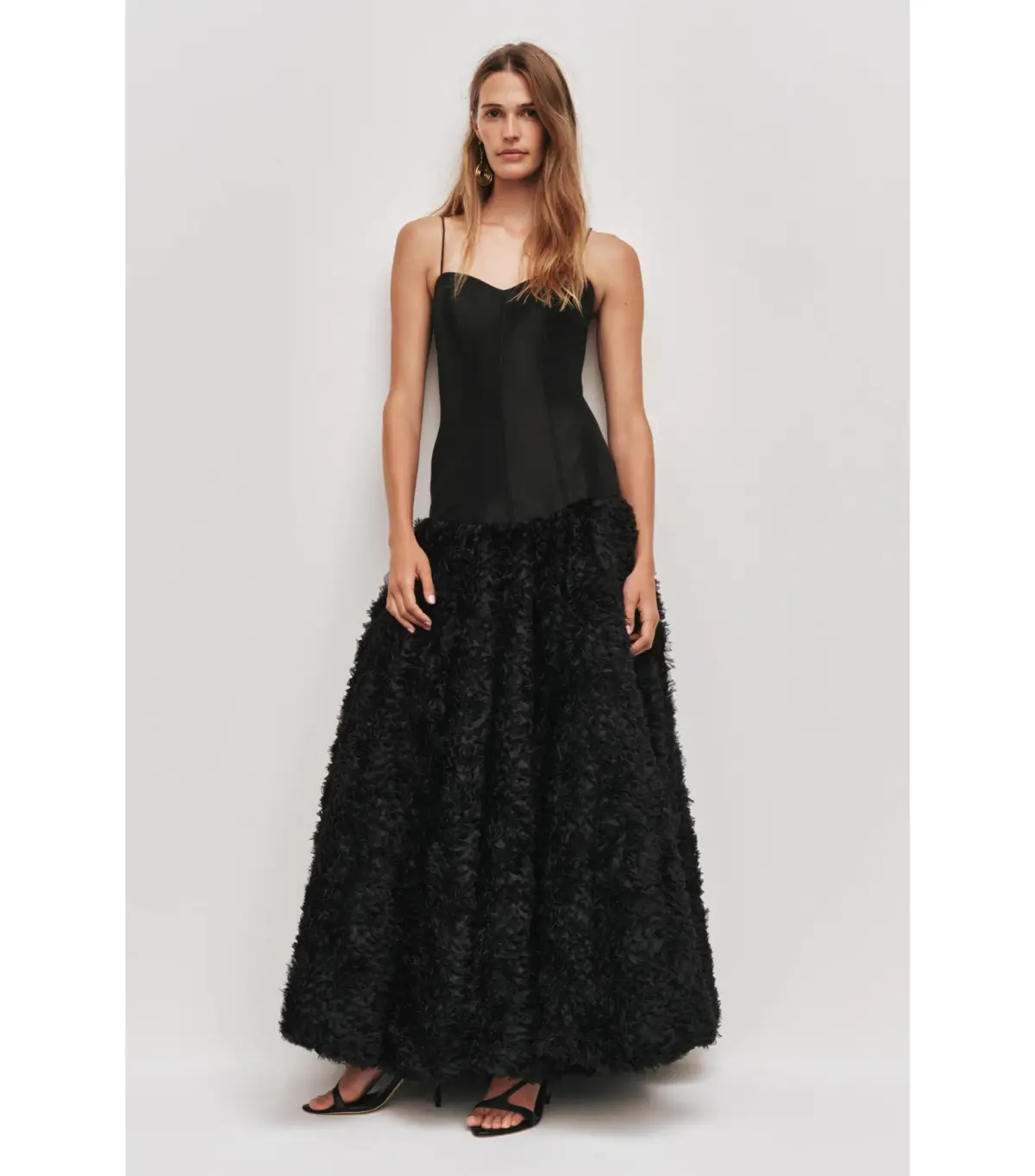 Aje Colette Corset Textured Maxi Dress Black Size AU 12 - Image 1