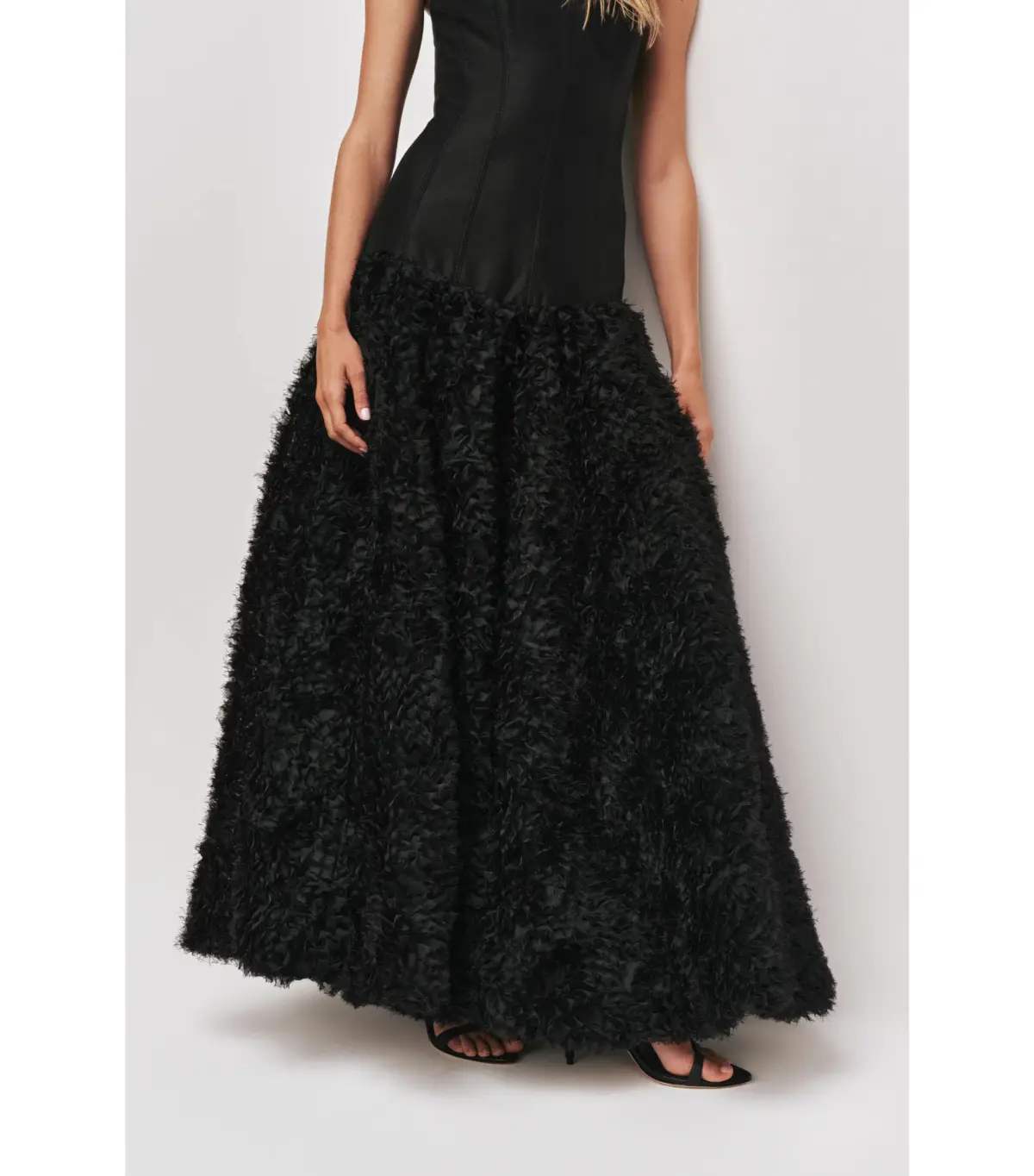 Aje Colette Corset Textured Maxi Dress Black Size AU 12 - Image 3
