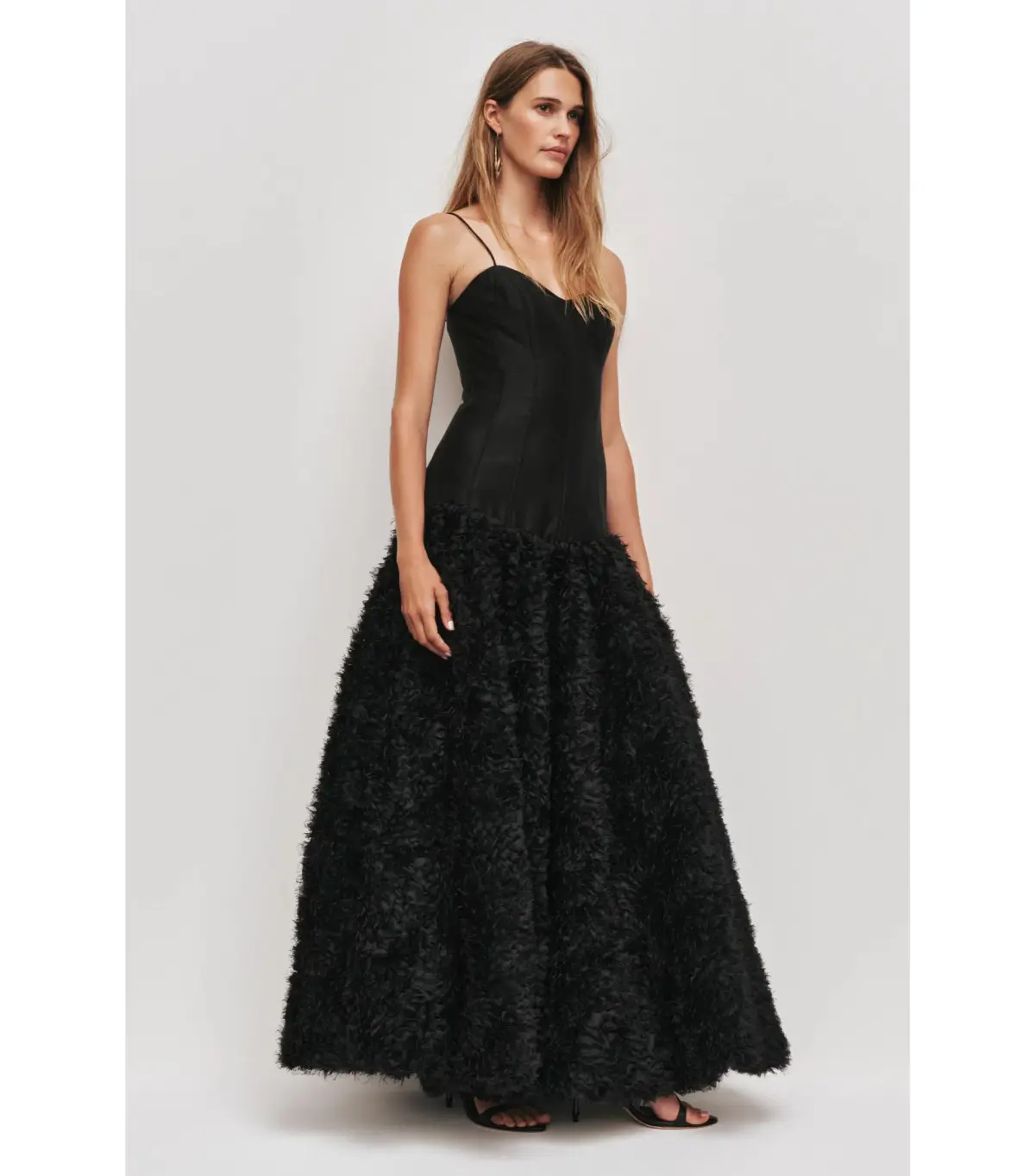 Aje Colette Corset Textured Maxi Dress Black Size AU 16 - Image 2