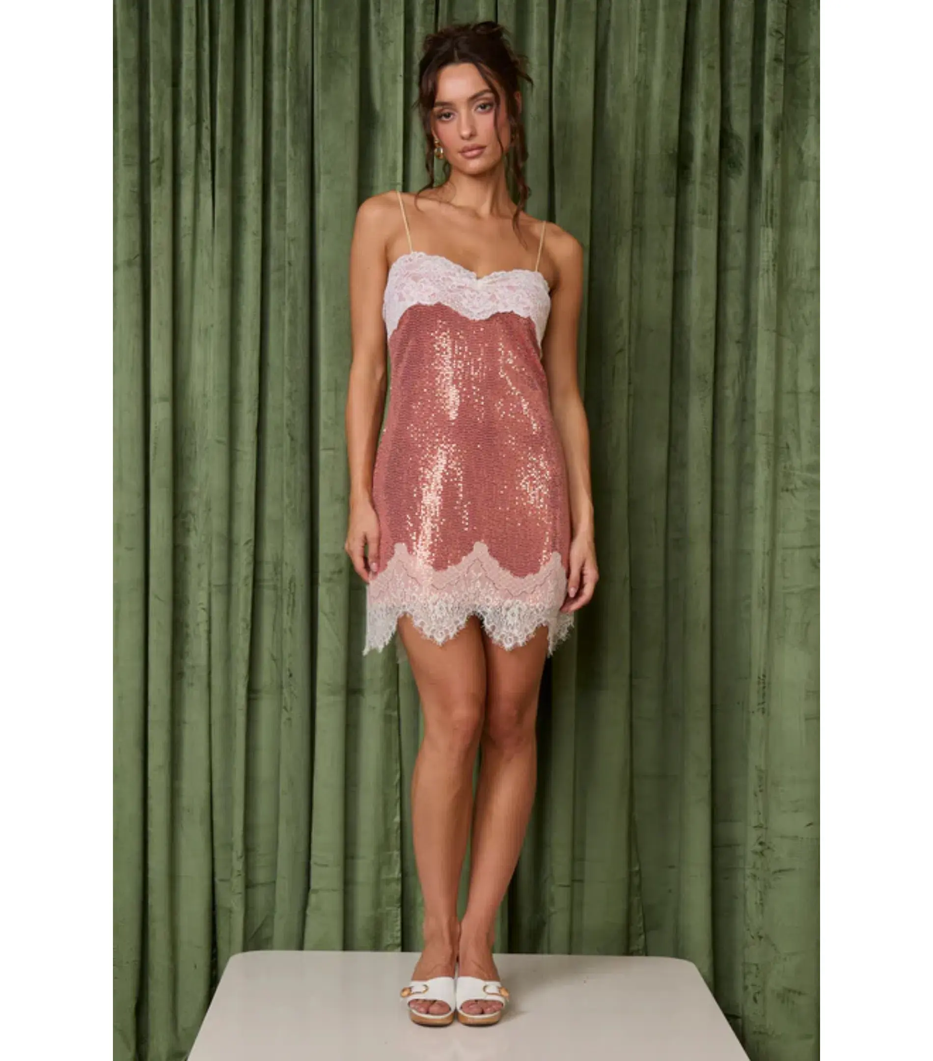 Fait Par Fouch Celeste Mini Dress Rose Glimmer Size AU 6  - Image 1