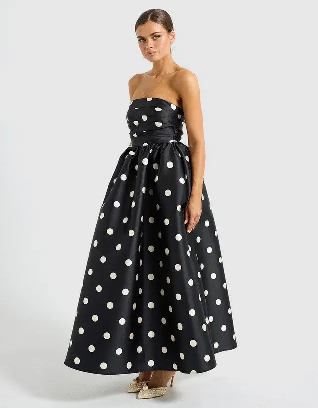 Pasduchas Dottie Strapless Midi Dress Black Size 8 - Image 4