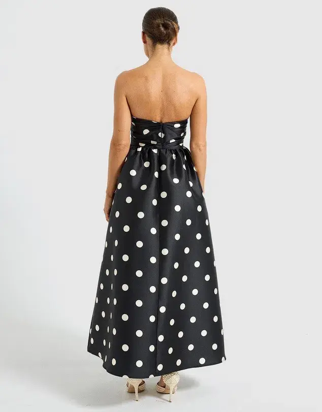 Pasduchas Dottie Strapless Midi Dress Black Size 8 - Image 3