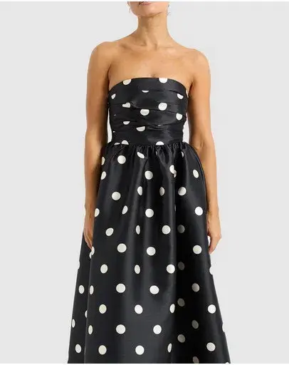 Pasduchas Dottie Strapless Midi Dress Black Size 8 - Image 5